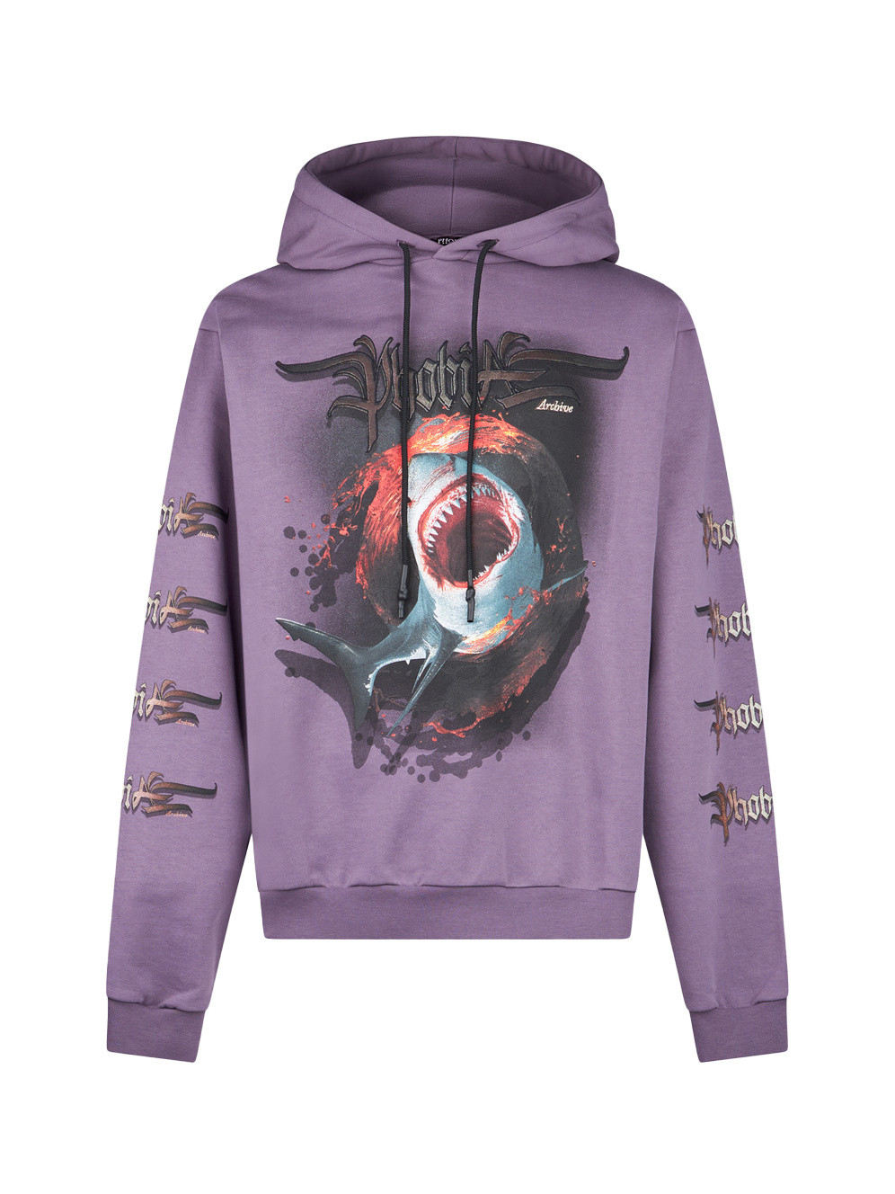 Phobia - Cotton sweatshirt with shark print, Purple, large image number 0
