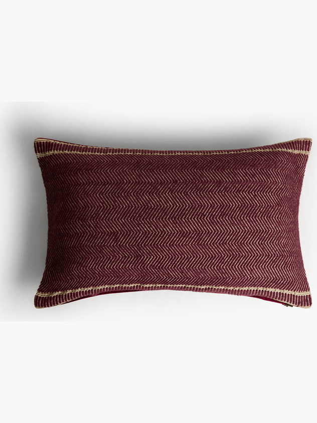 Cuscino 35x55 cm in mohair righe zigzag