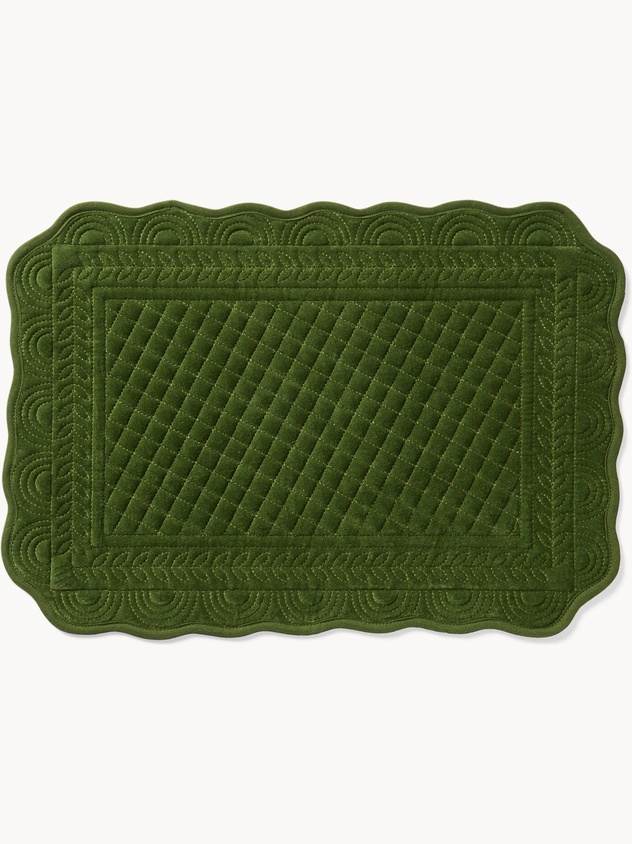 Quilted cotton velvet placemat