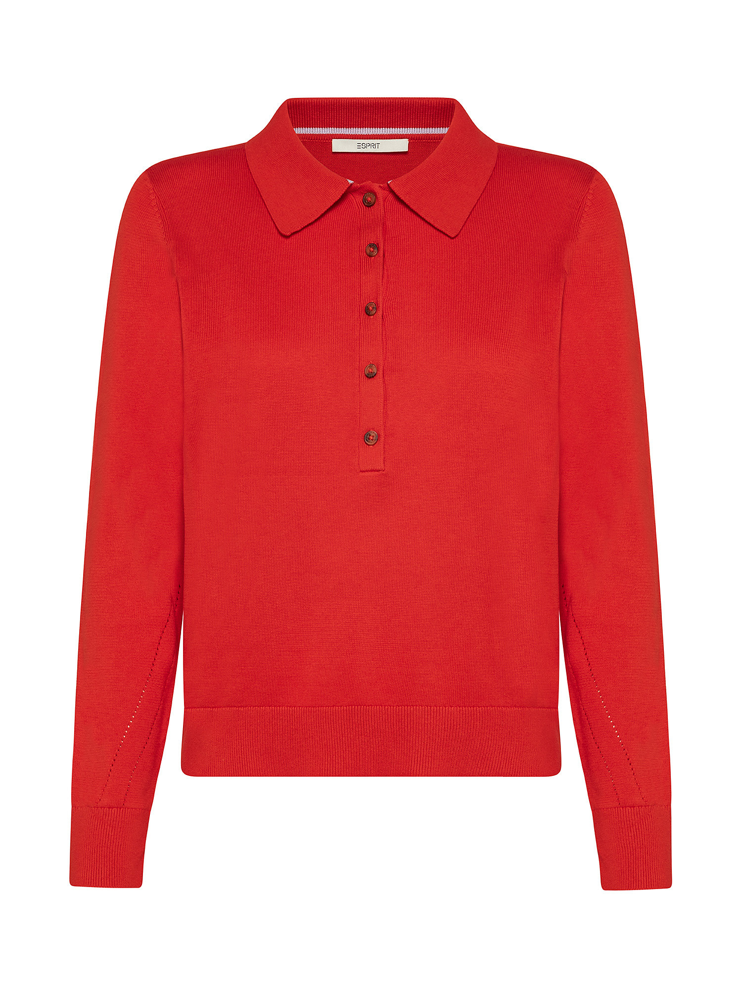 Pullover with polo collar, Red, large image number 0