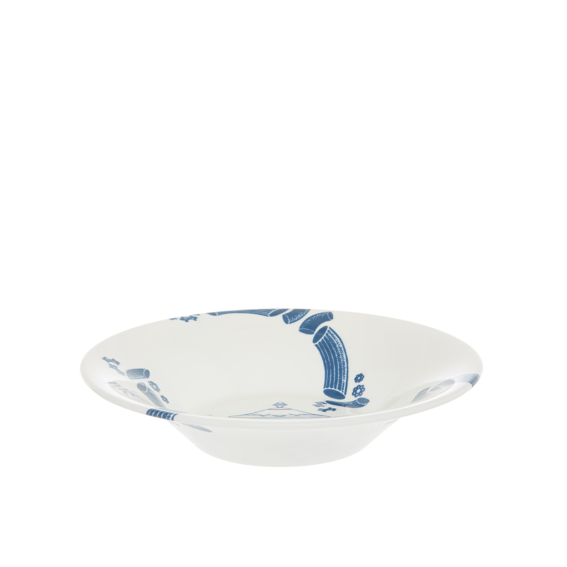 Fine bone china soup bowl with vintage La Cucina Italiana decoration, White, large image number 0