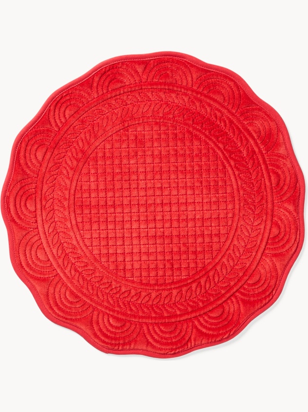 Quilted placemat in pure cotton velvet