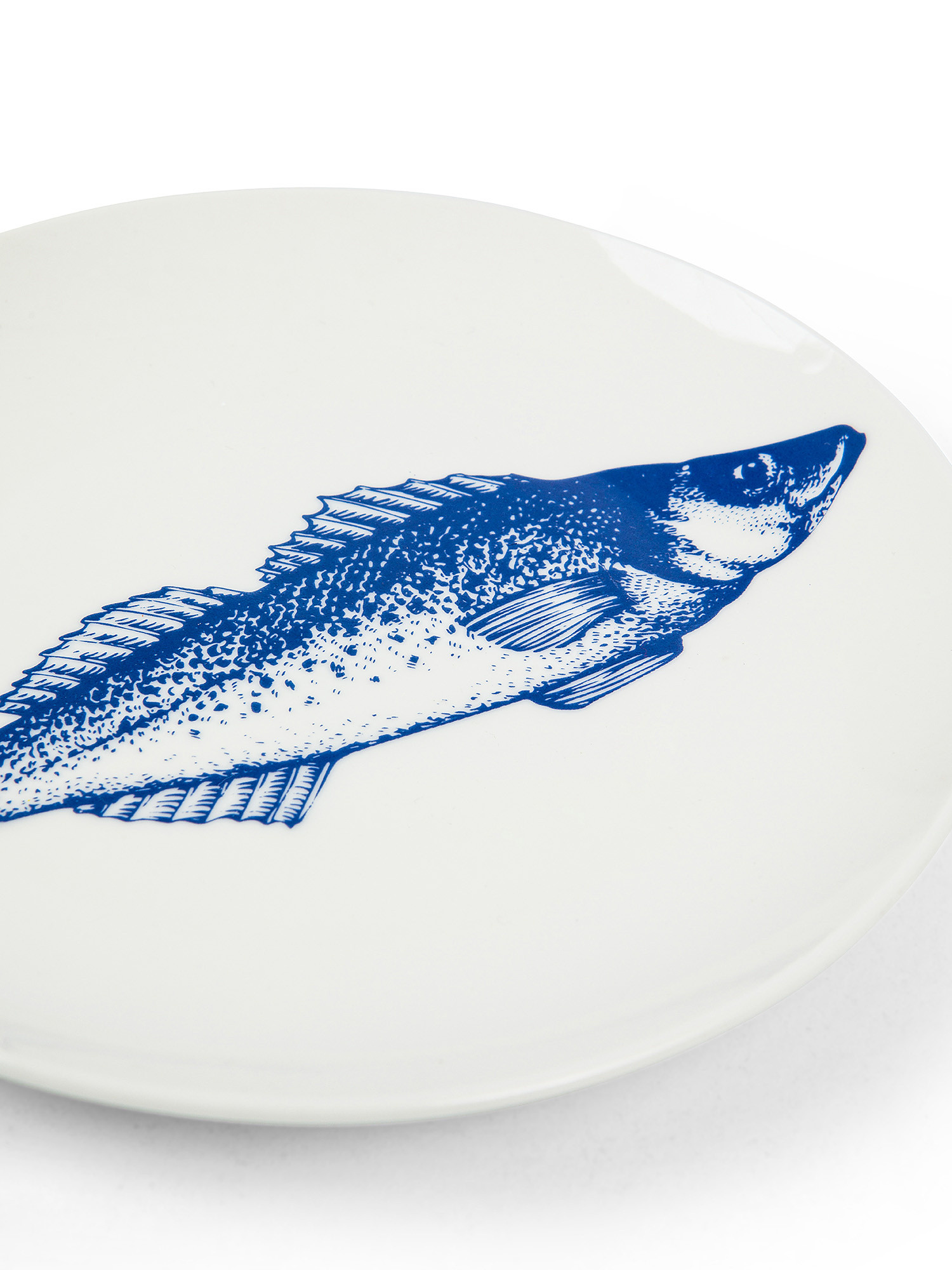 New bone china bread plate with fish motif, White, large image number 1