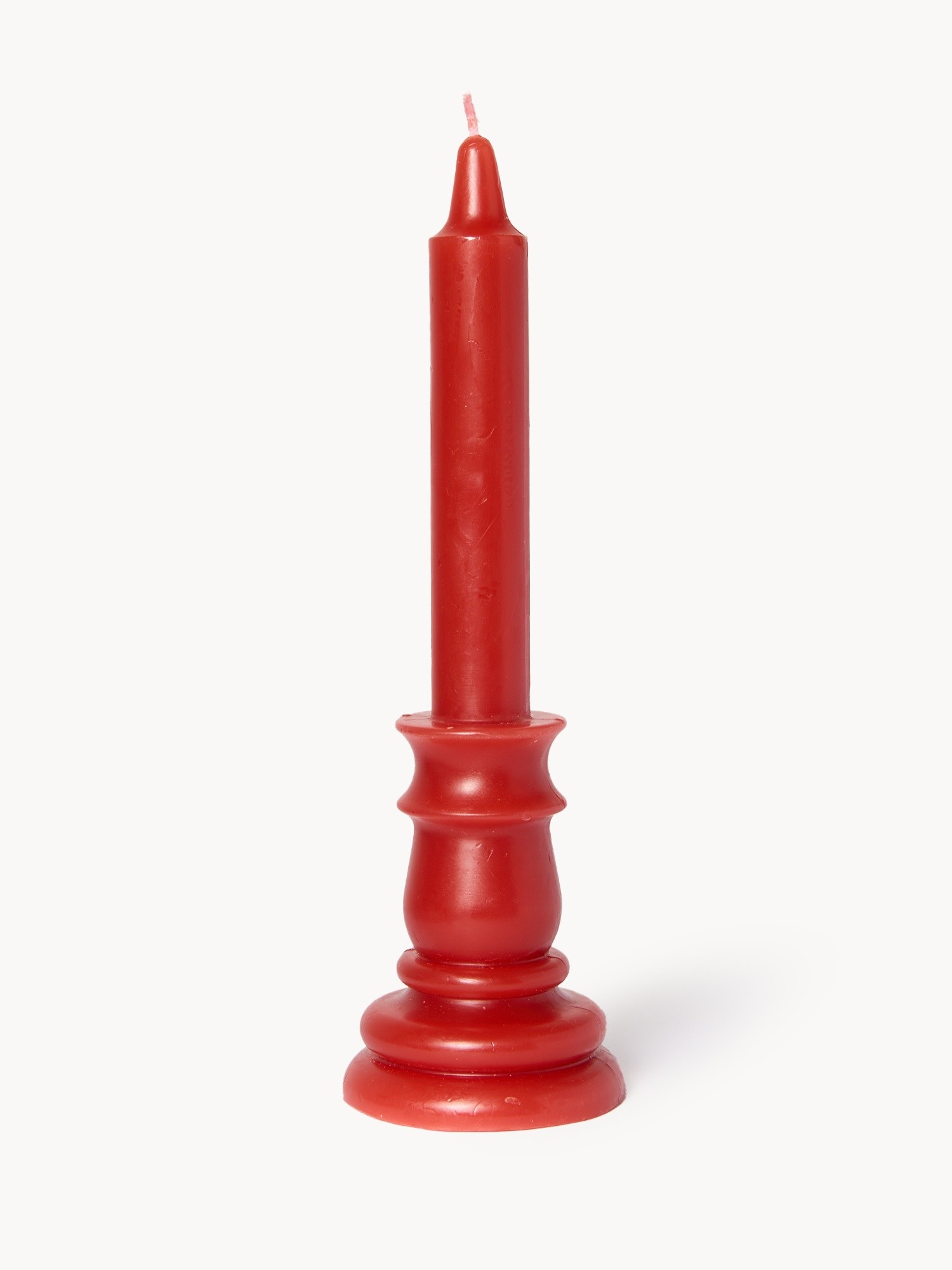 Candle with wax holder, Red, large image number 0