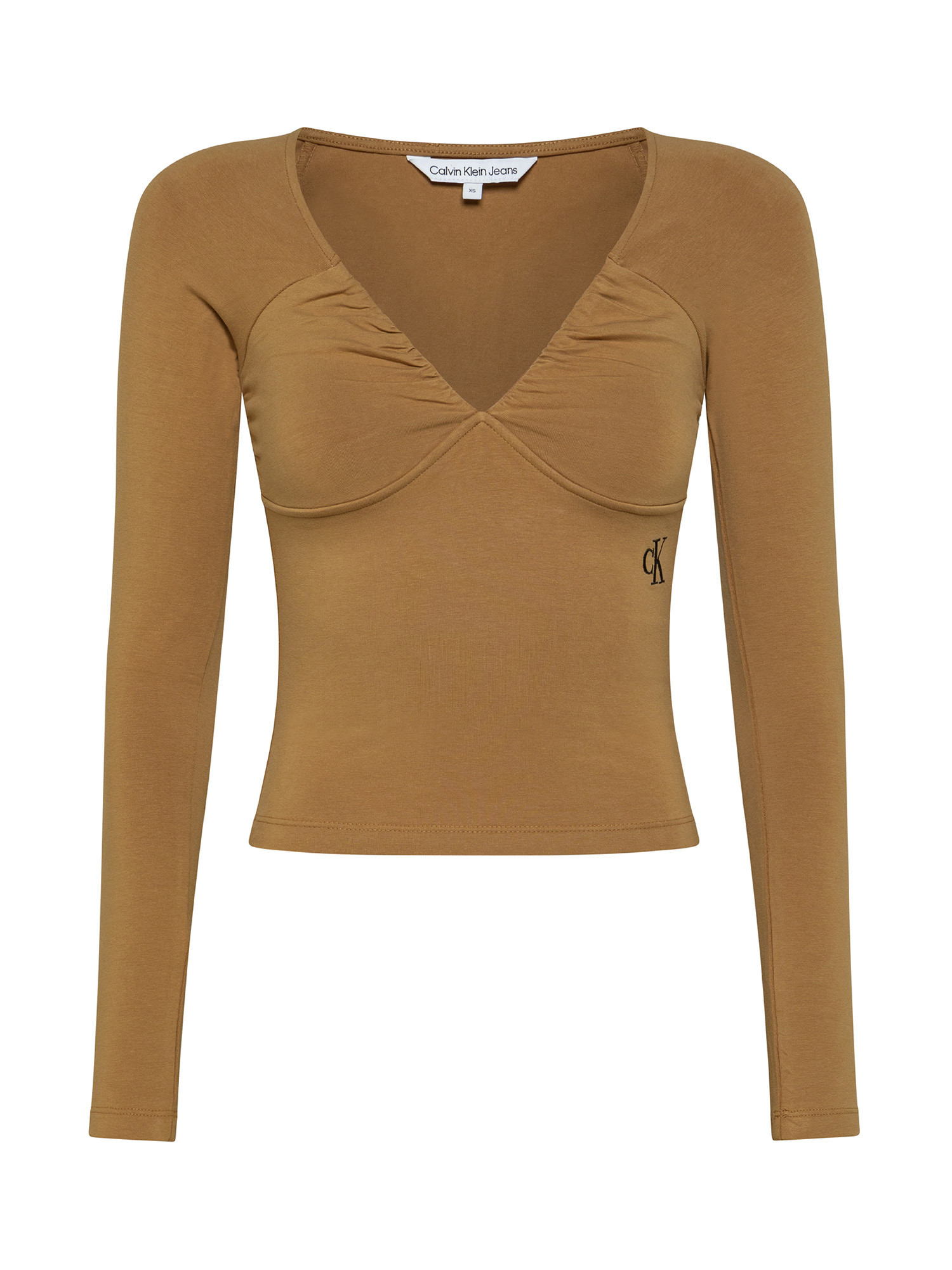 Top in maglia, Marrone, large image number 0