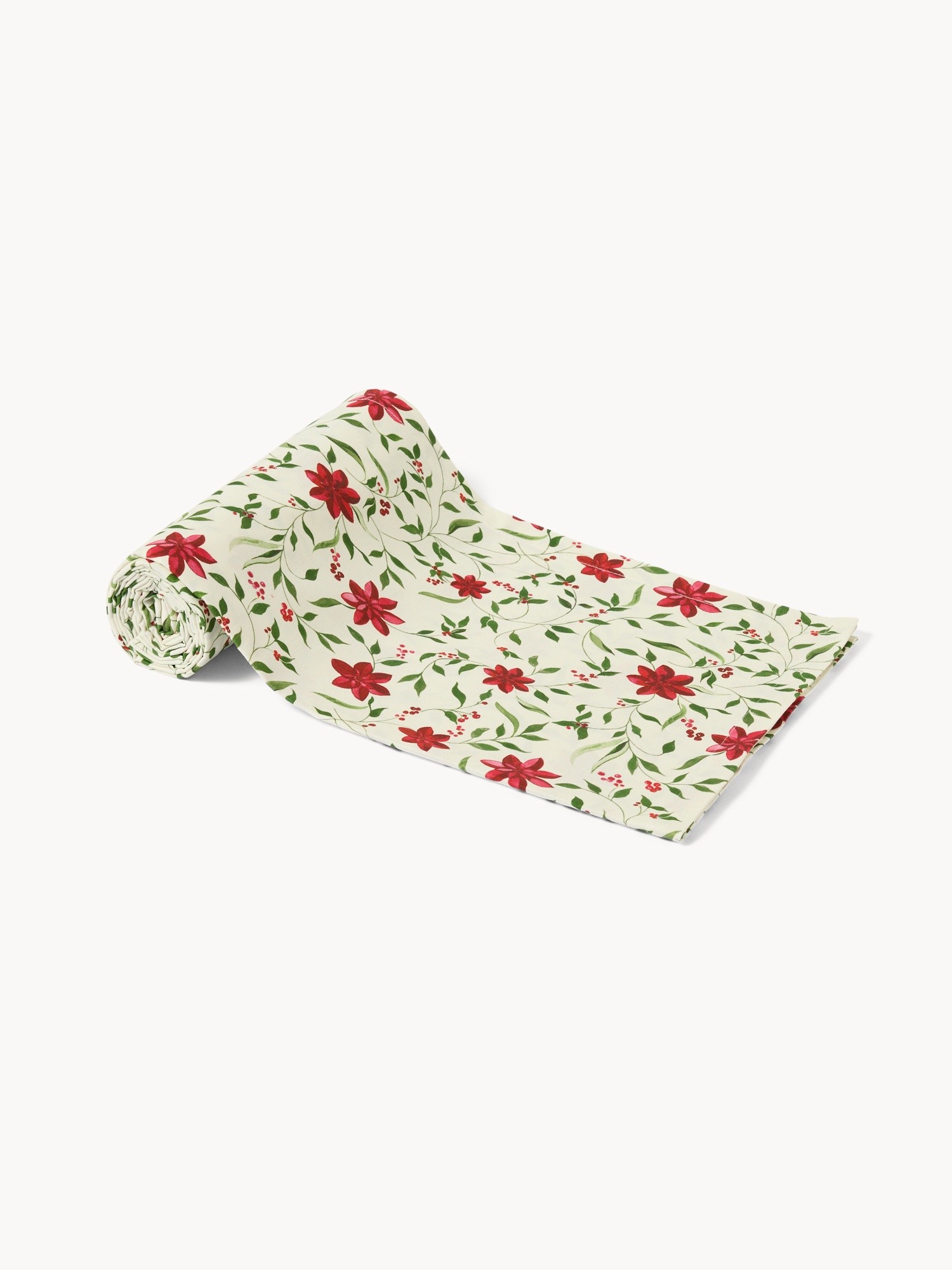 Printed pure cotton panama throw, White, large image number 0