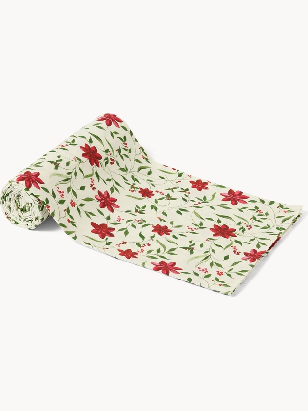 Printed pure cotton panama throw