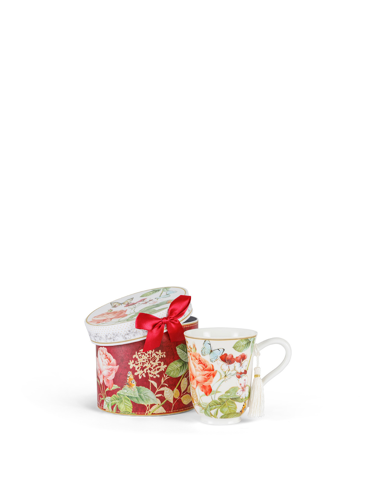 Mug in new bone china with butterfly motif, White, large image number 0