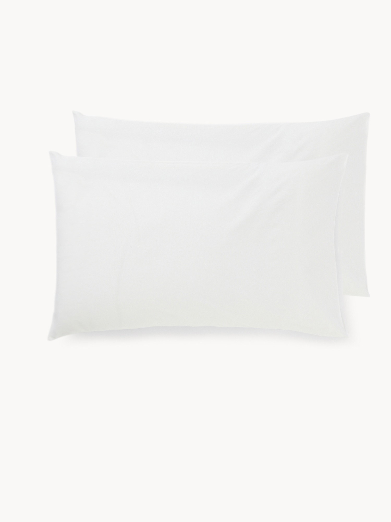 Set 2 federe in cotone percalle tinta unita - Prezzo di lancio, Bianco 1, large image number 1