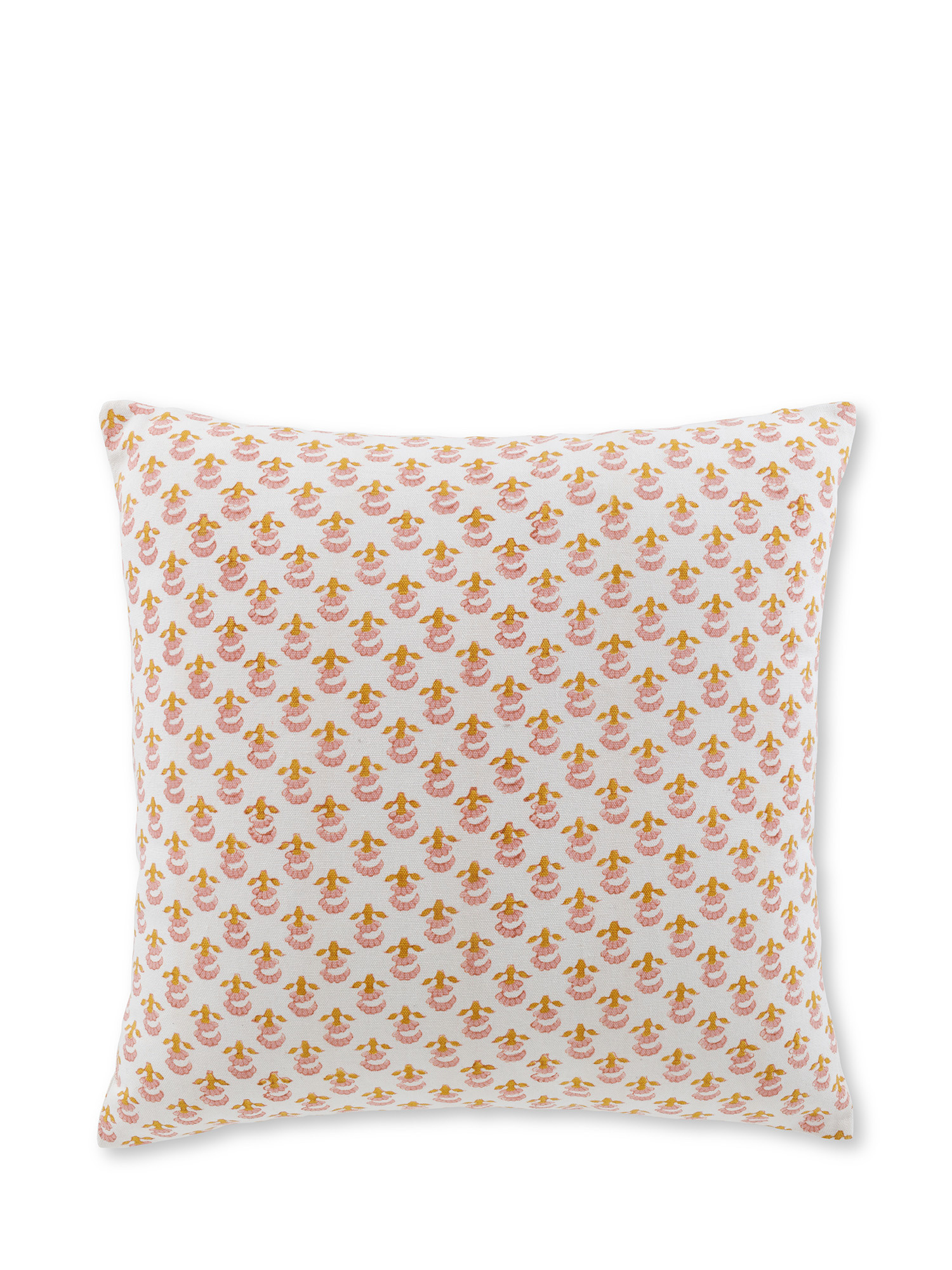Cushion with micro flower print 45x45 cm, White, large image number 0