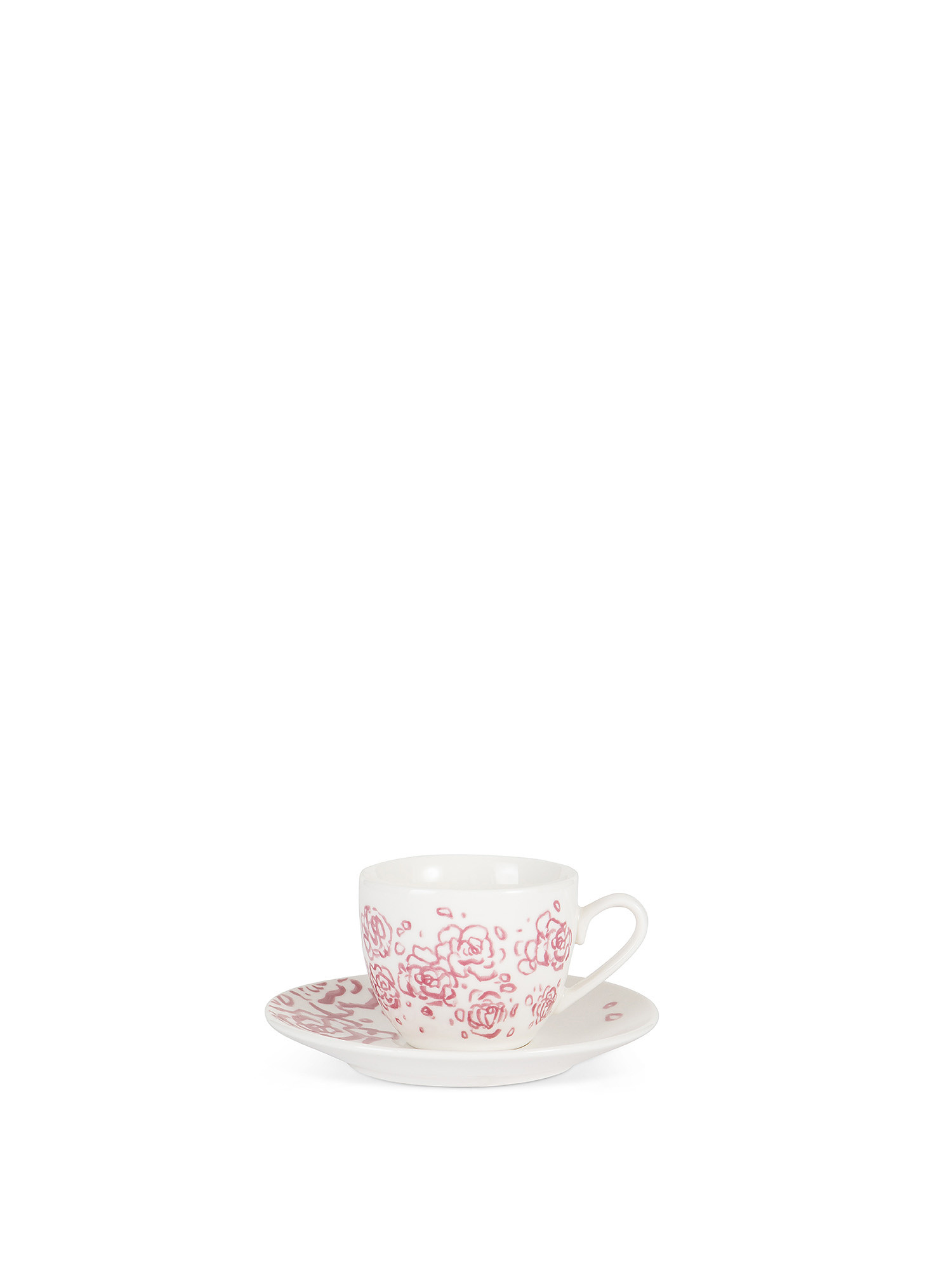 Coffee cup in new bone china with roses decoration, White, large image number 0