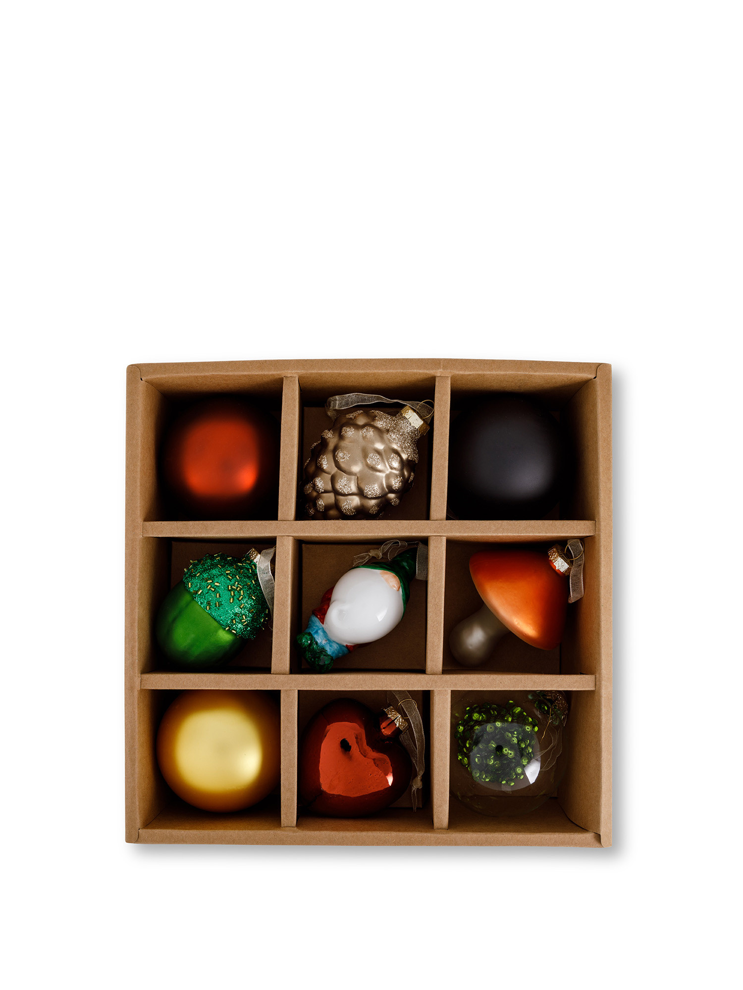 Box of 9 glass balls, Multicolor, large image number 0