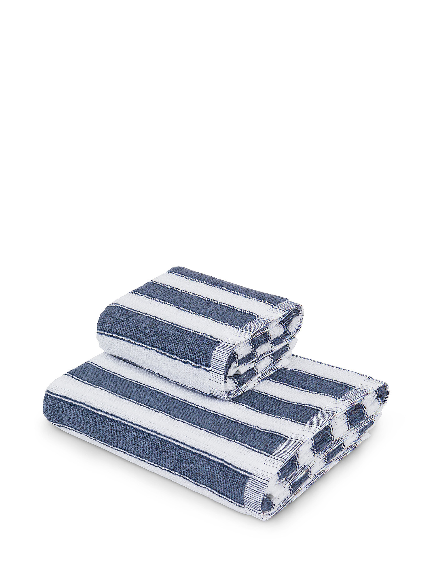 Pure cotton terry towel., Blue, large image number 0