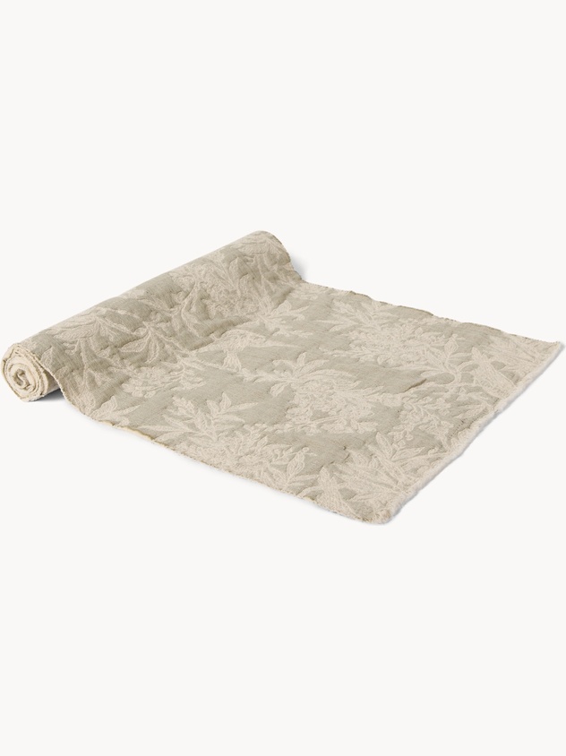 Washed cotton jacquard table runner