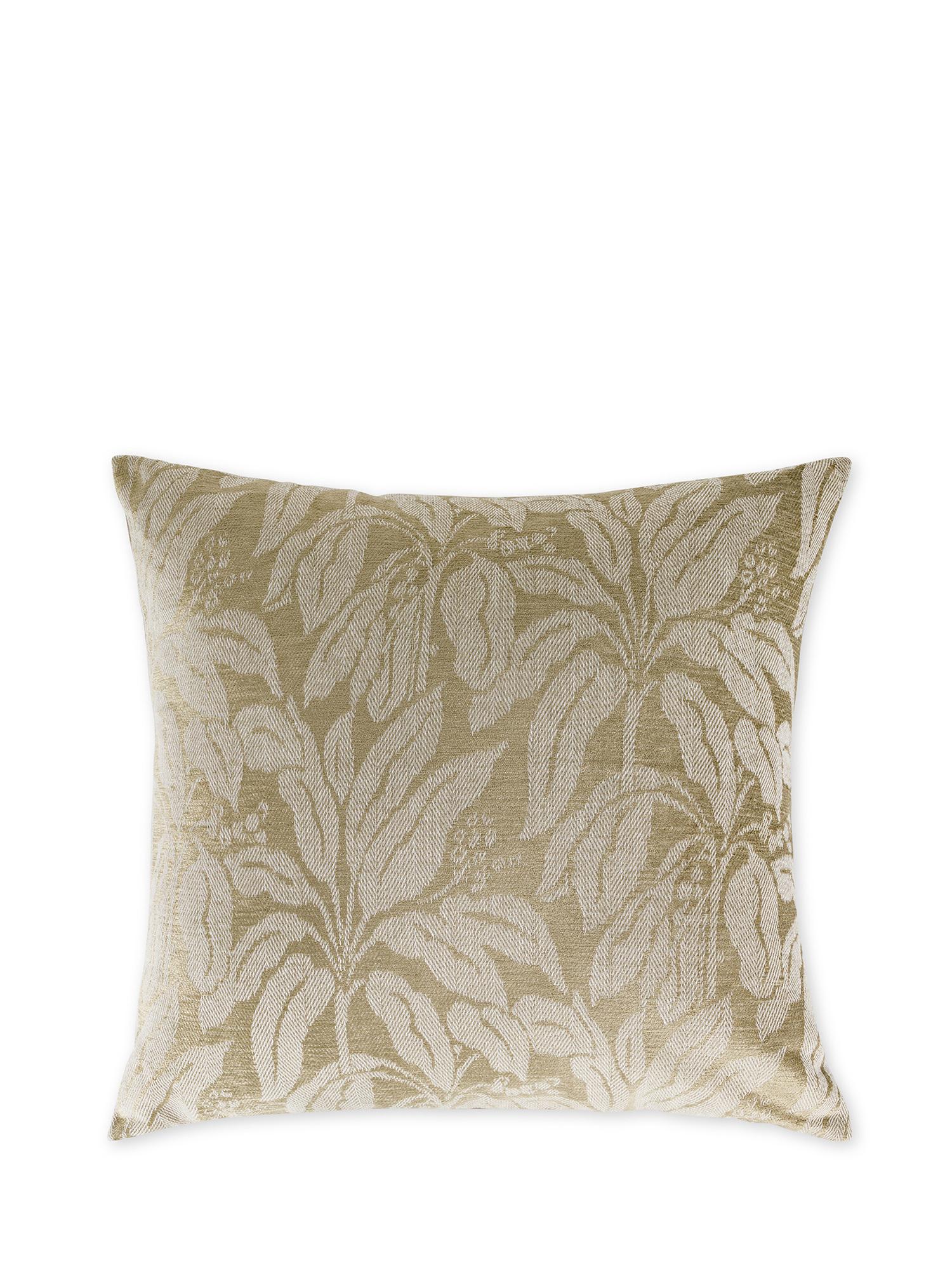 Cotton jacquard cushion with palm motif 50x50cm, Beige, large image number 0