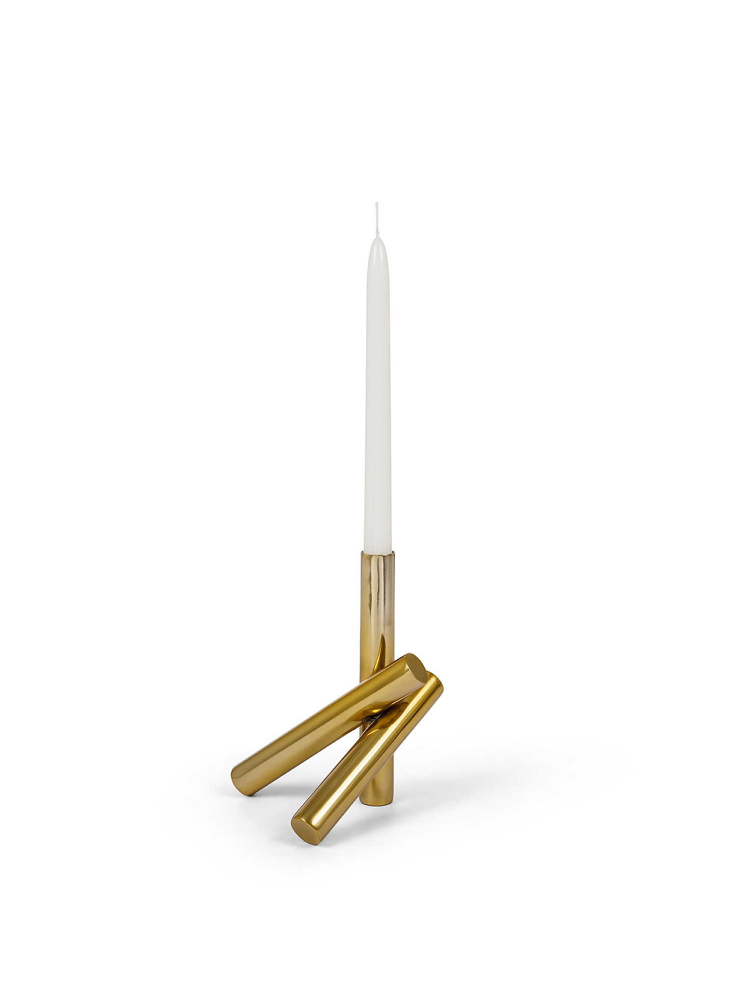 Golden metal candlestick, Gold, large image number 0