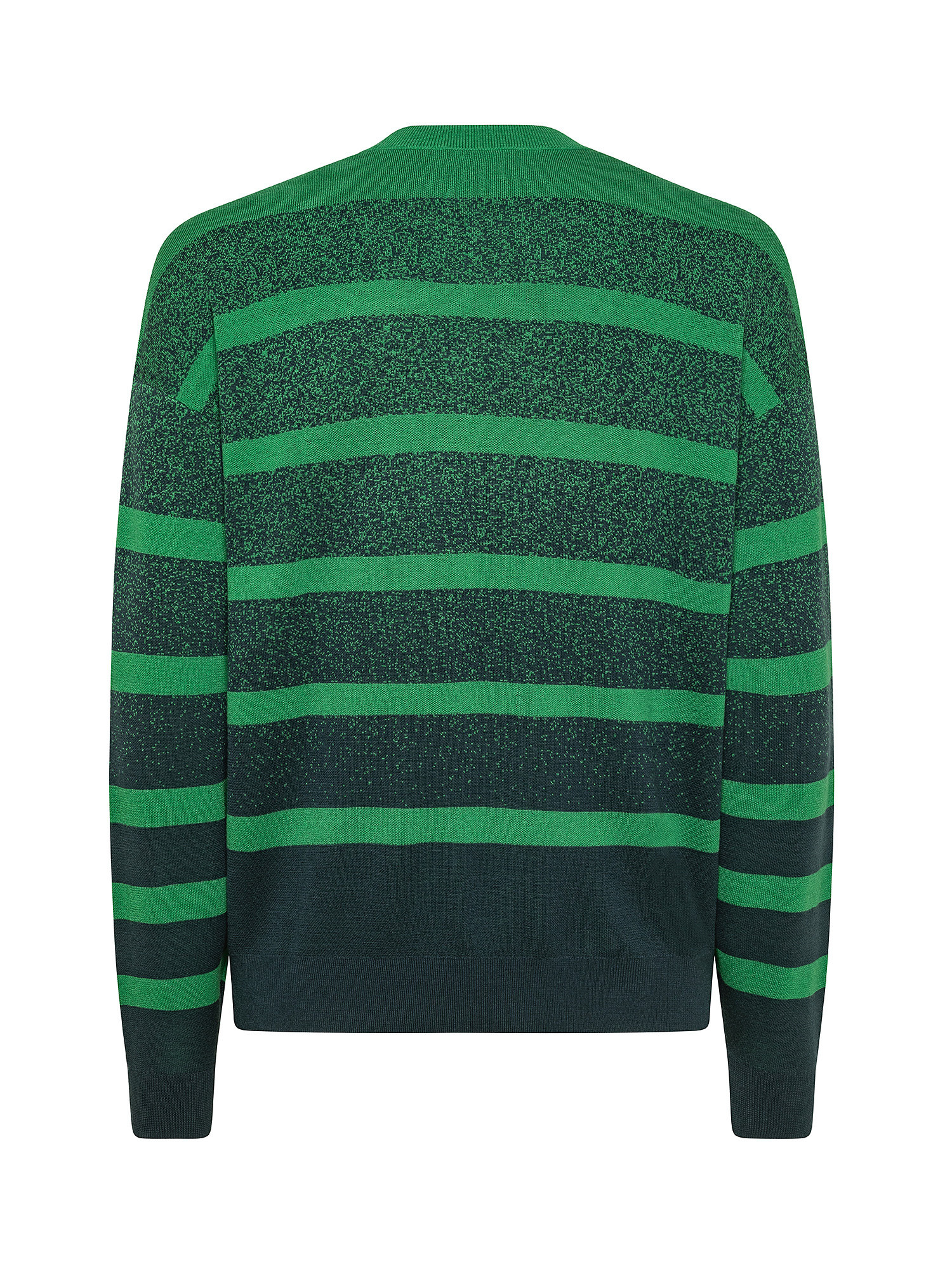 Maglione a righe con logo, Verde, large image number 1