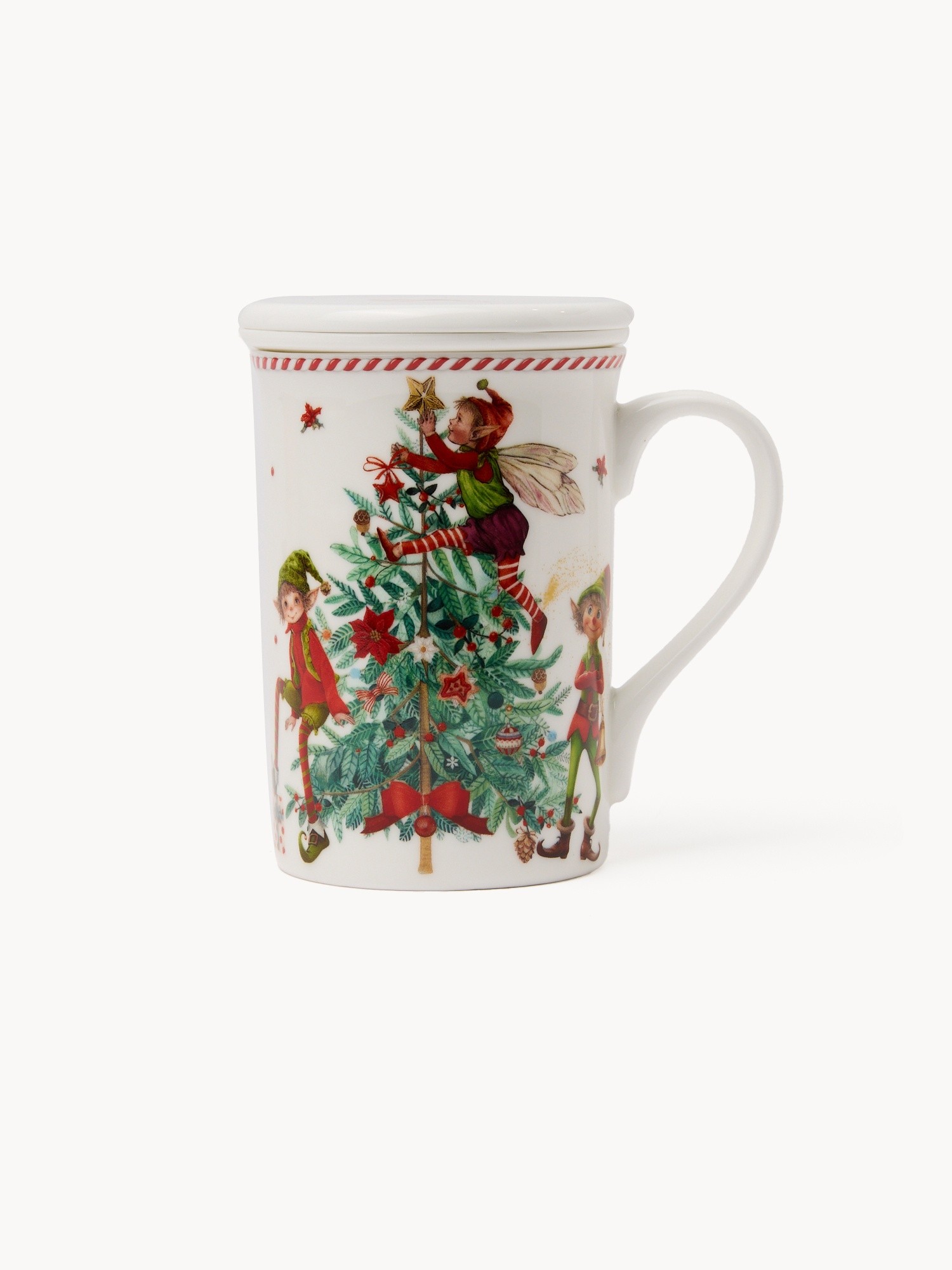 Porcelain tea-for-one set with a Christmas motif, Multicolor, large image number 0