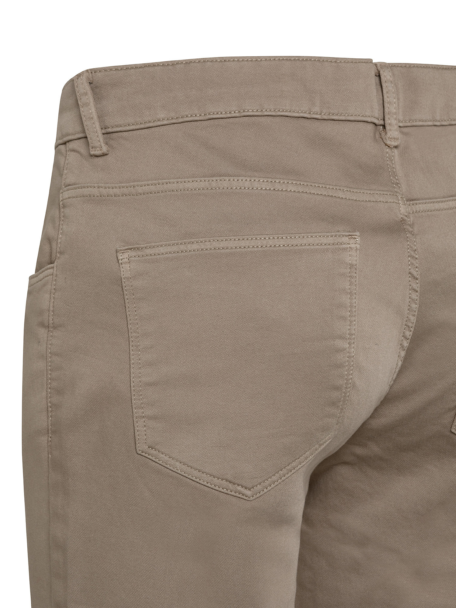 Pantalone 5 tasche slim in felpa, Beige, large