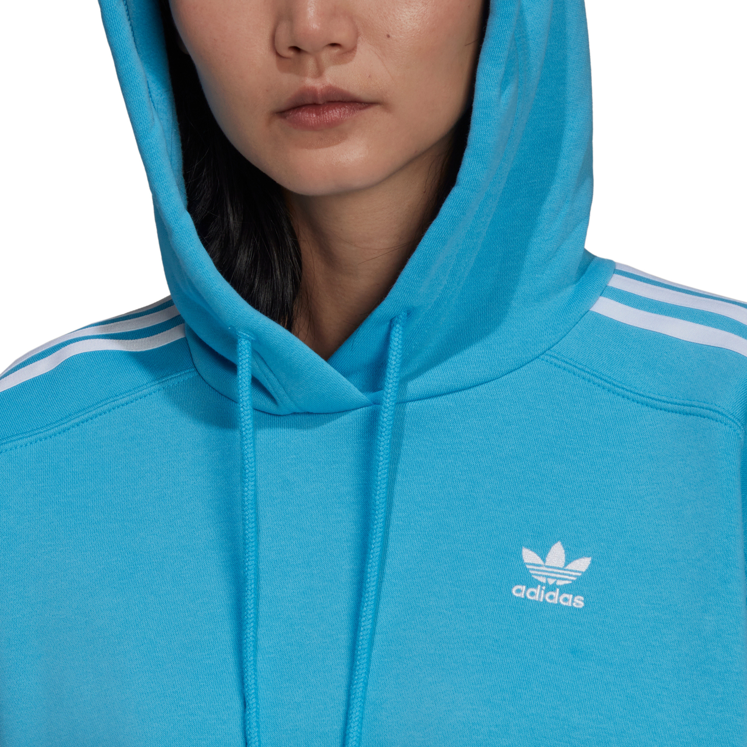 Hoodie adicolor classics cropped, Azzurro, large image number 3