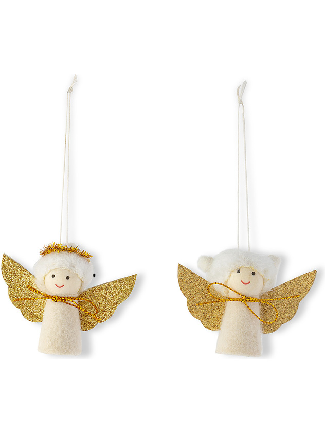 Set 2 addobbi albero in feltro a angeli