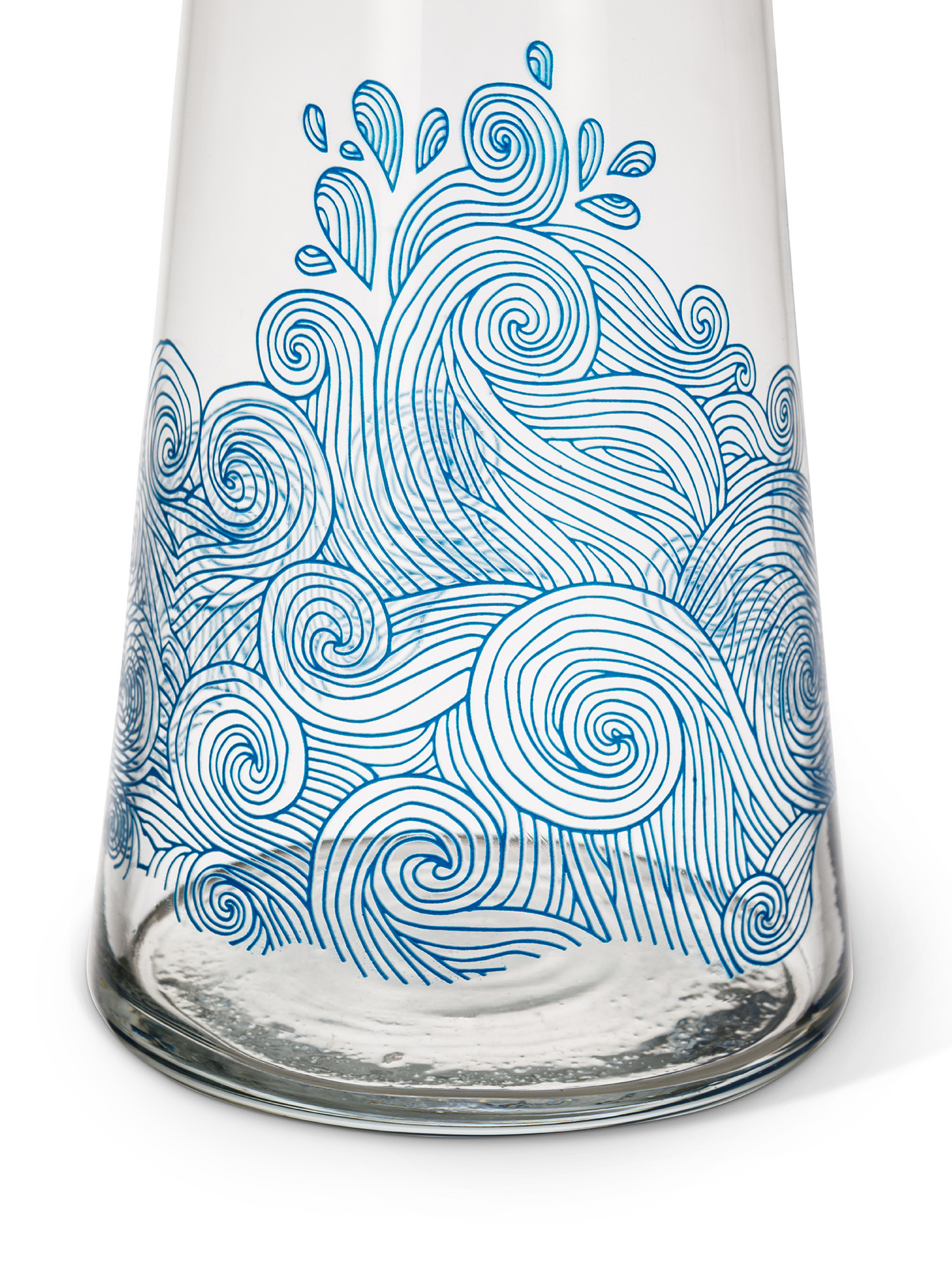 Blue waves carafe, Transparent, large image number 1