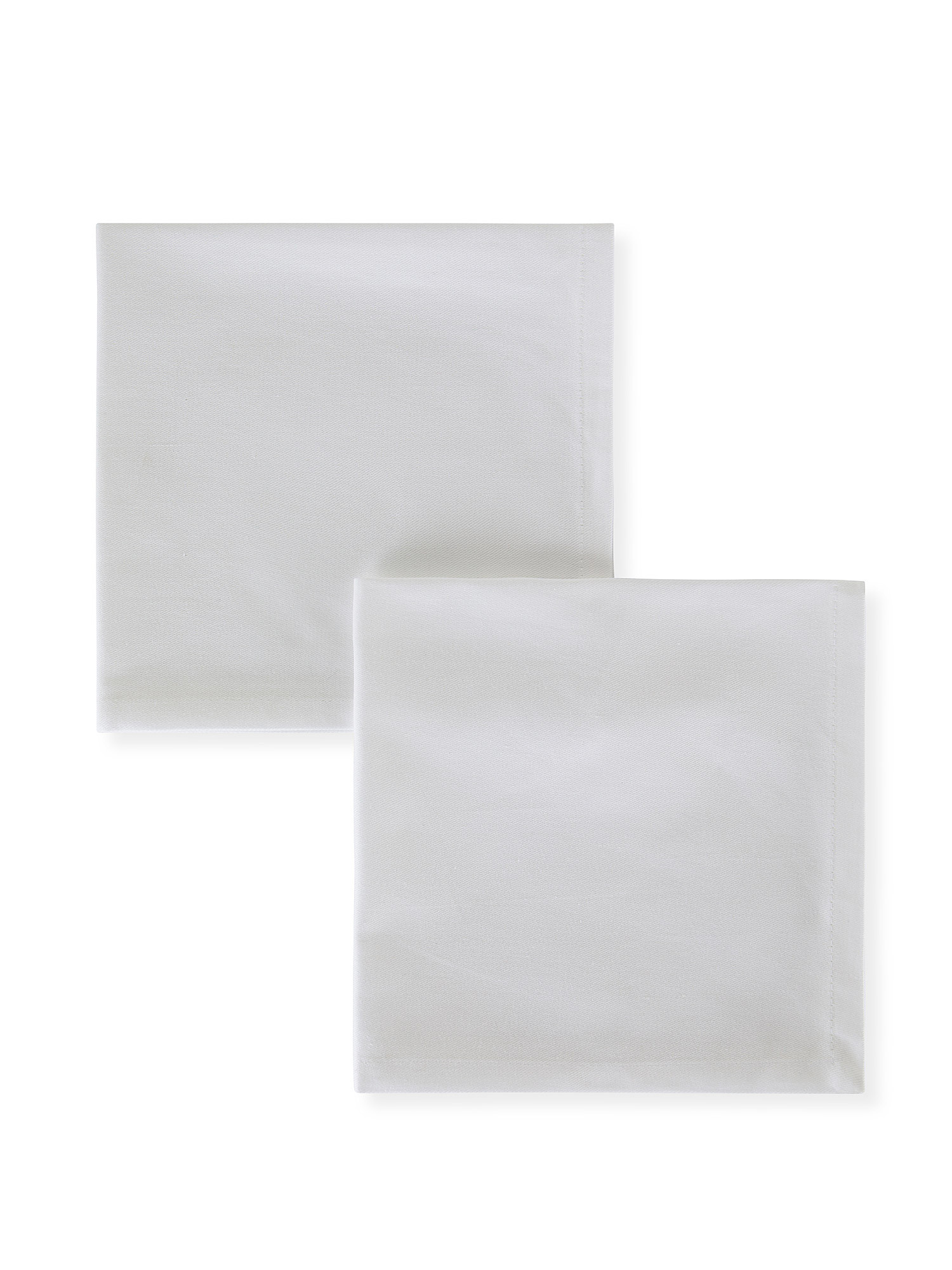Set of 2 solid color cotton twill napkins, White, large image number 0