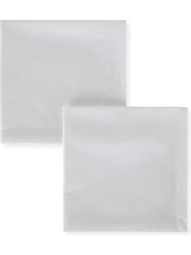 Set 2 tovaglioli twill di cotone tinta unita