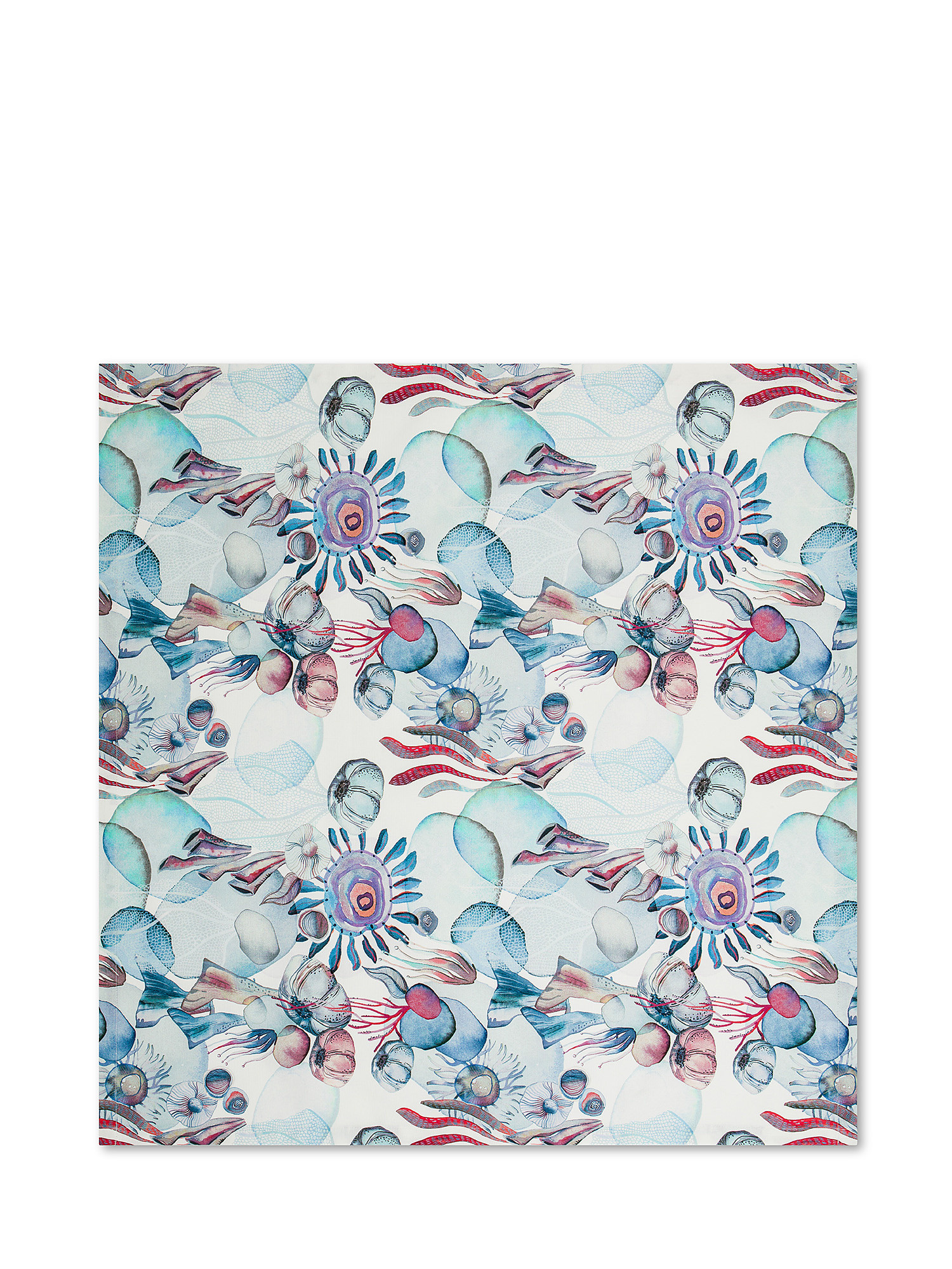Centrotavola panama di cotone stampa fondale marino, Multicolor, large image number 0