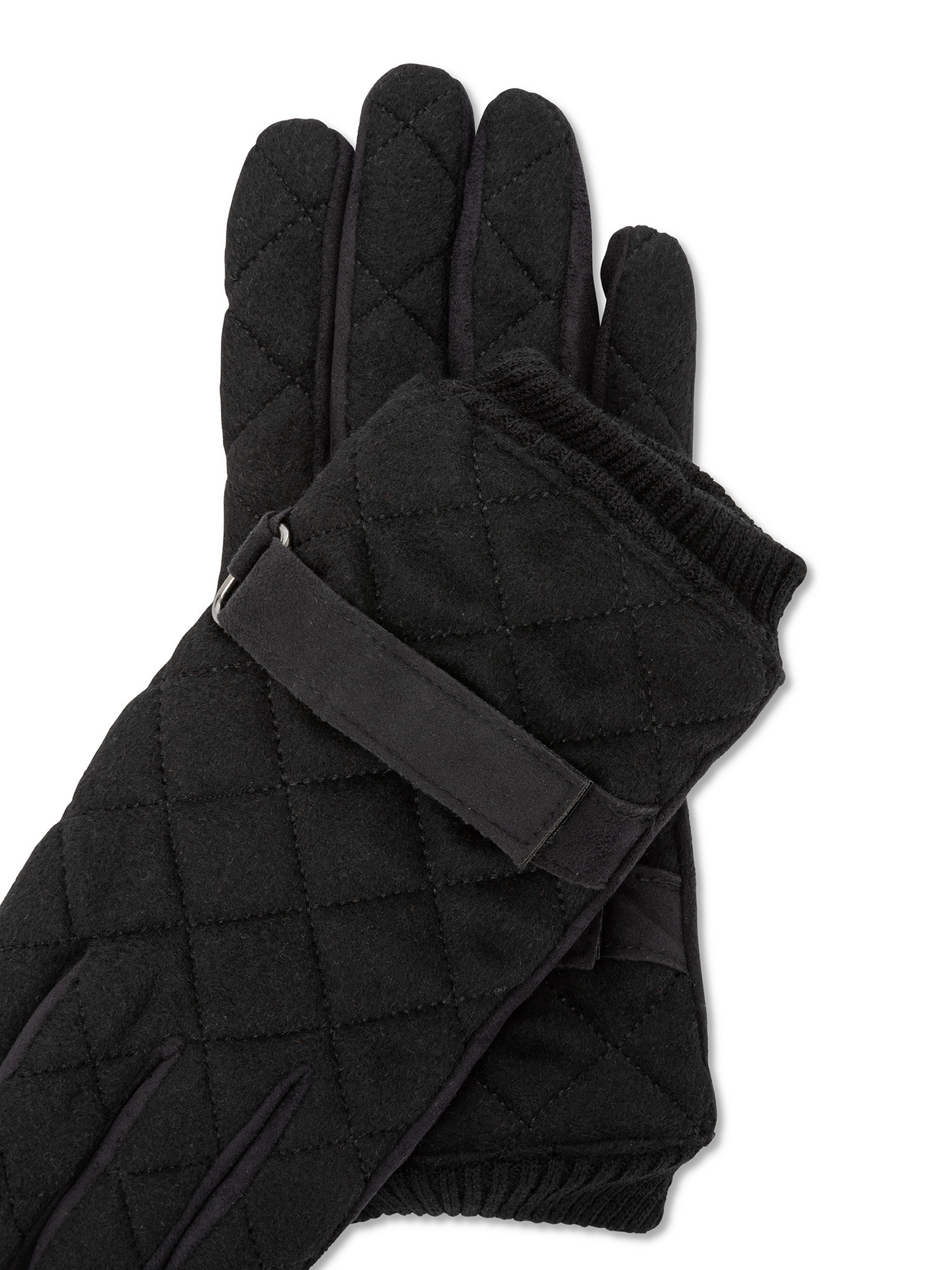 Luca D'Altieri - Quilted suede gloves, Black, large image number 1
