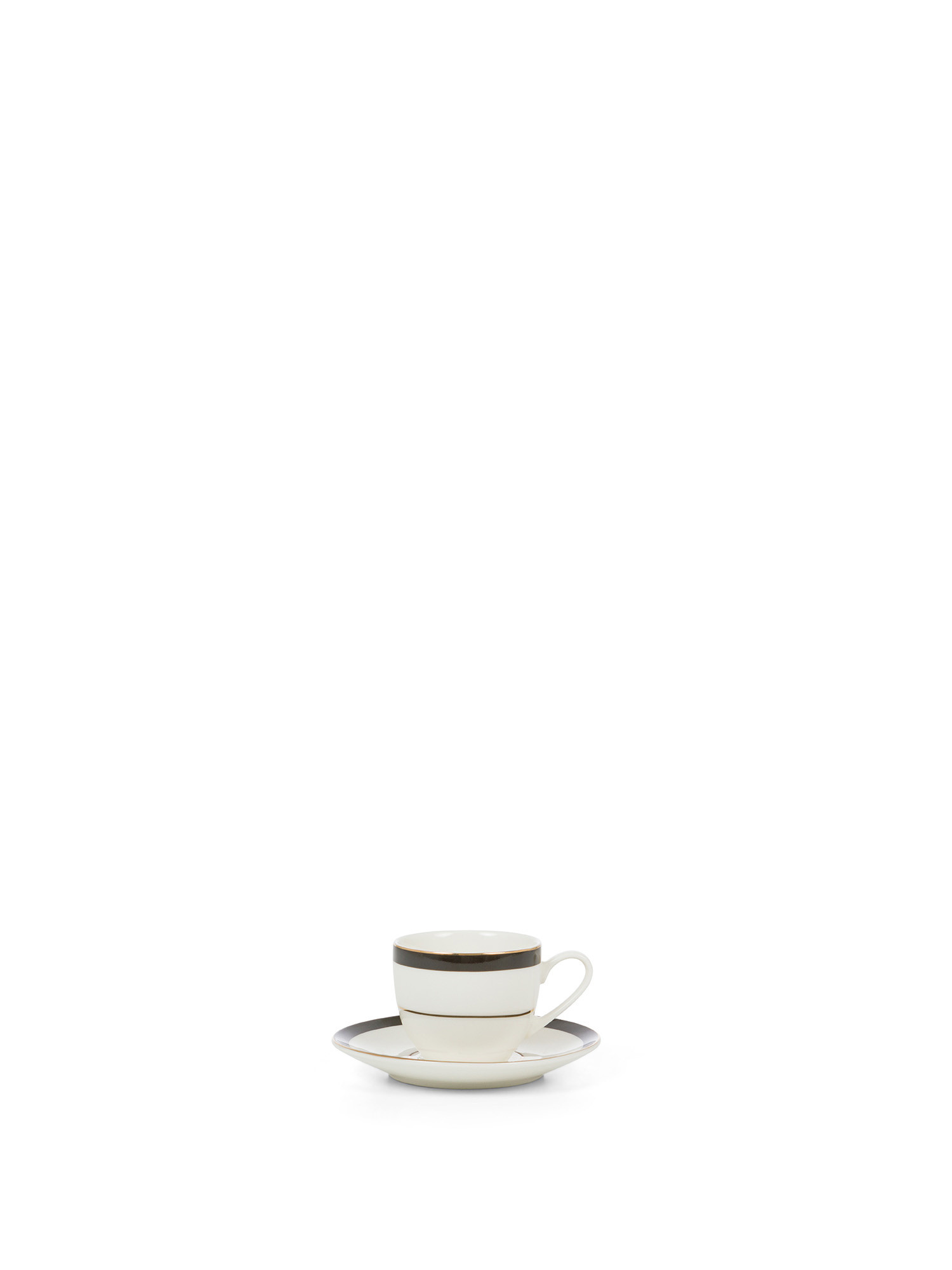 Coffee cup in new bone china with black thread, White, large image number 0