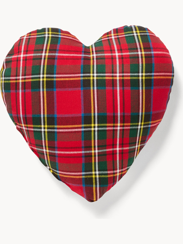 Cuscino a forma di cuore tartan