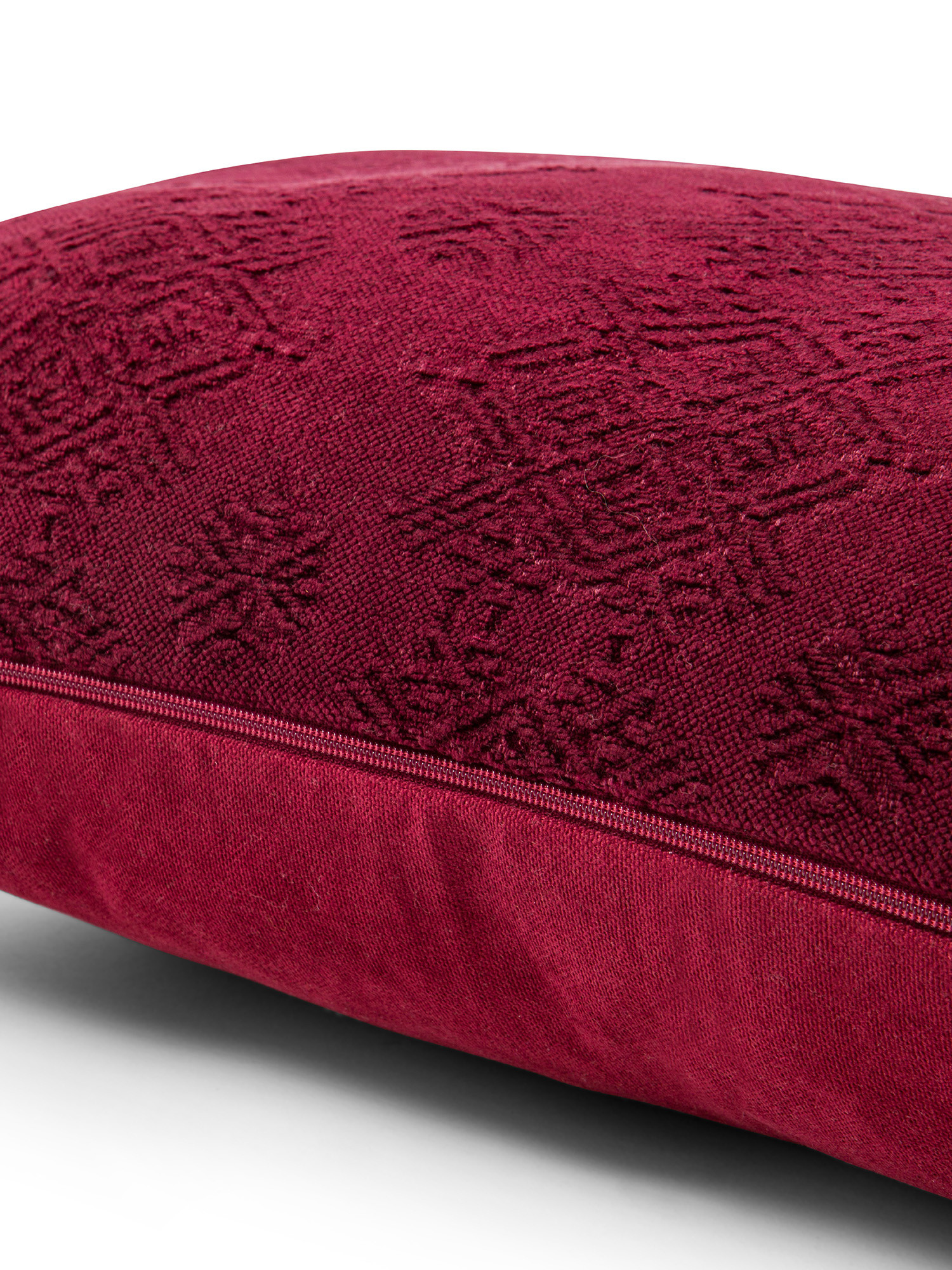 Cuscino in velluto jacquard 35x55cm, Rosso scuro, large image number 2