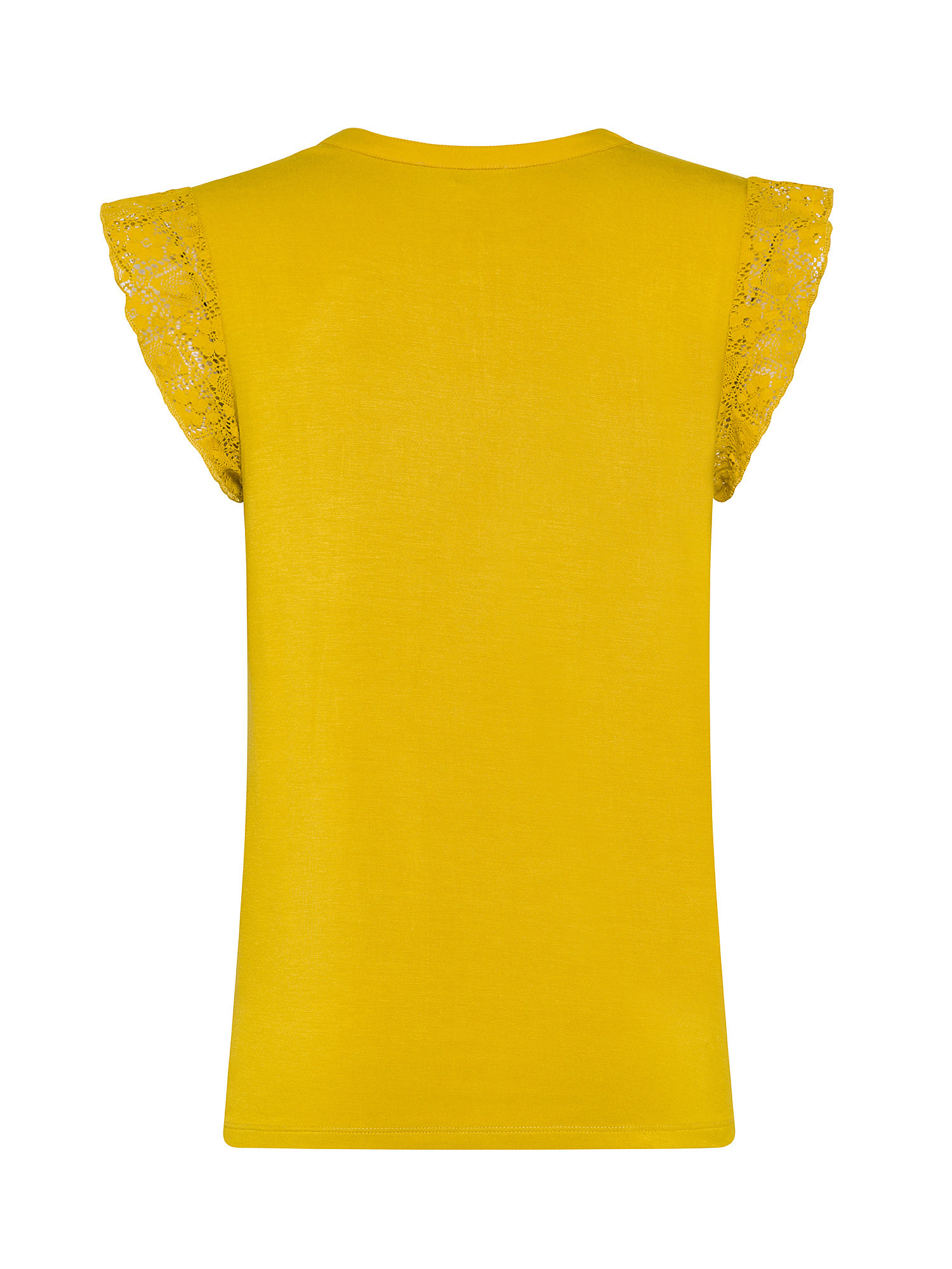 Koan - T-shirt with lace inserts, Yellow, large image number 1