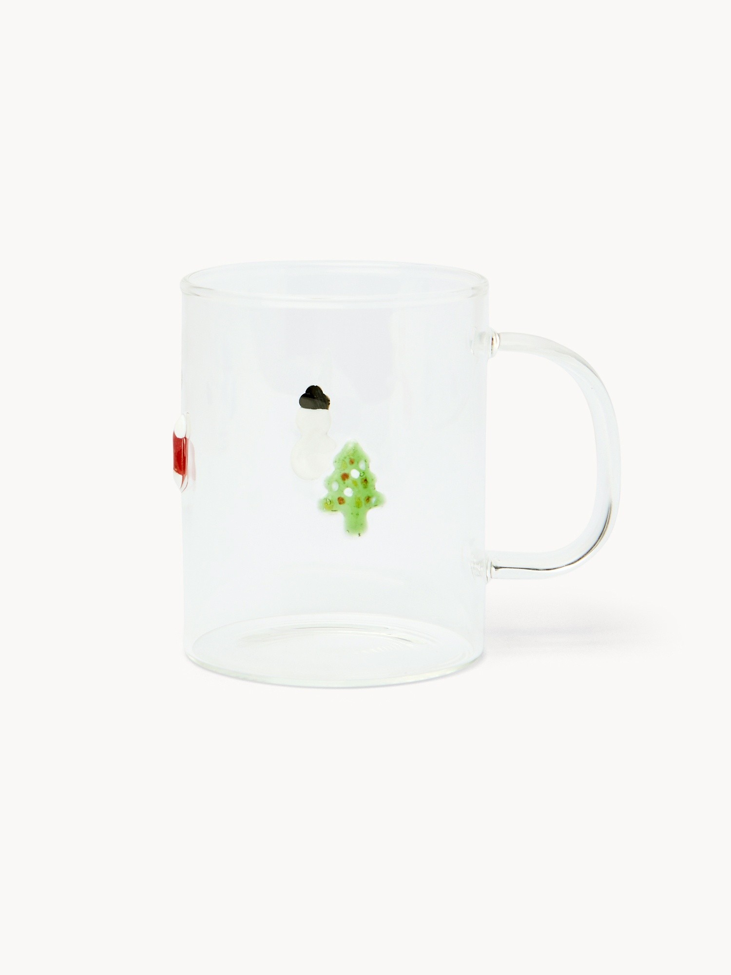 Borosilicate glass mug with Christmas appliques, Transparent, large image number 0