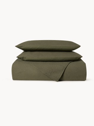 Pure washed cotton waffle-weave duvet cover
