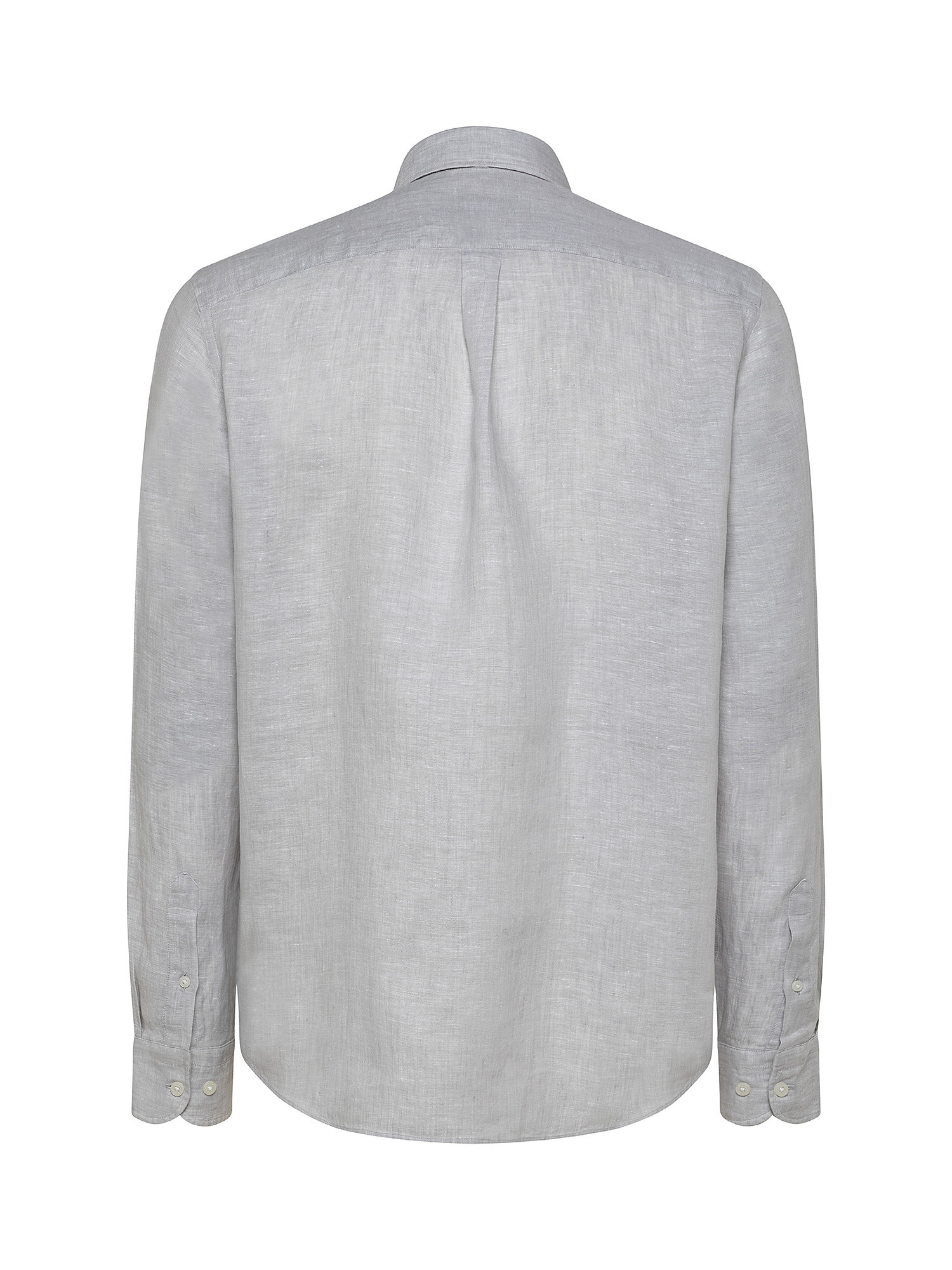 Camicia tailor fit in lino, Grigio chiaro, large image number 1