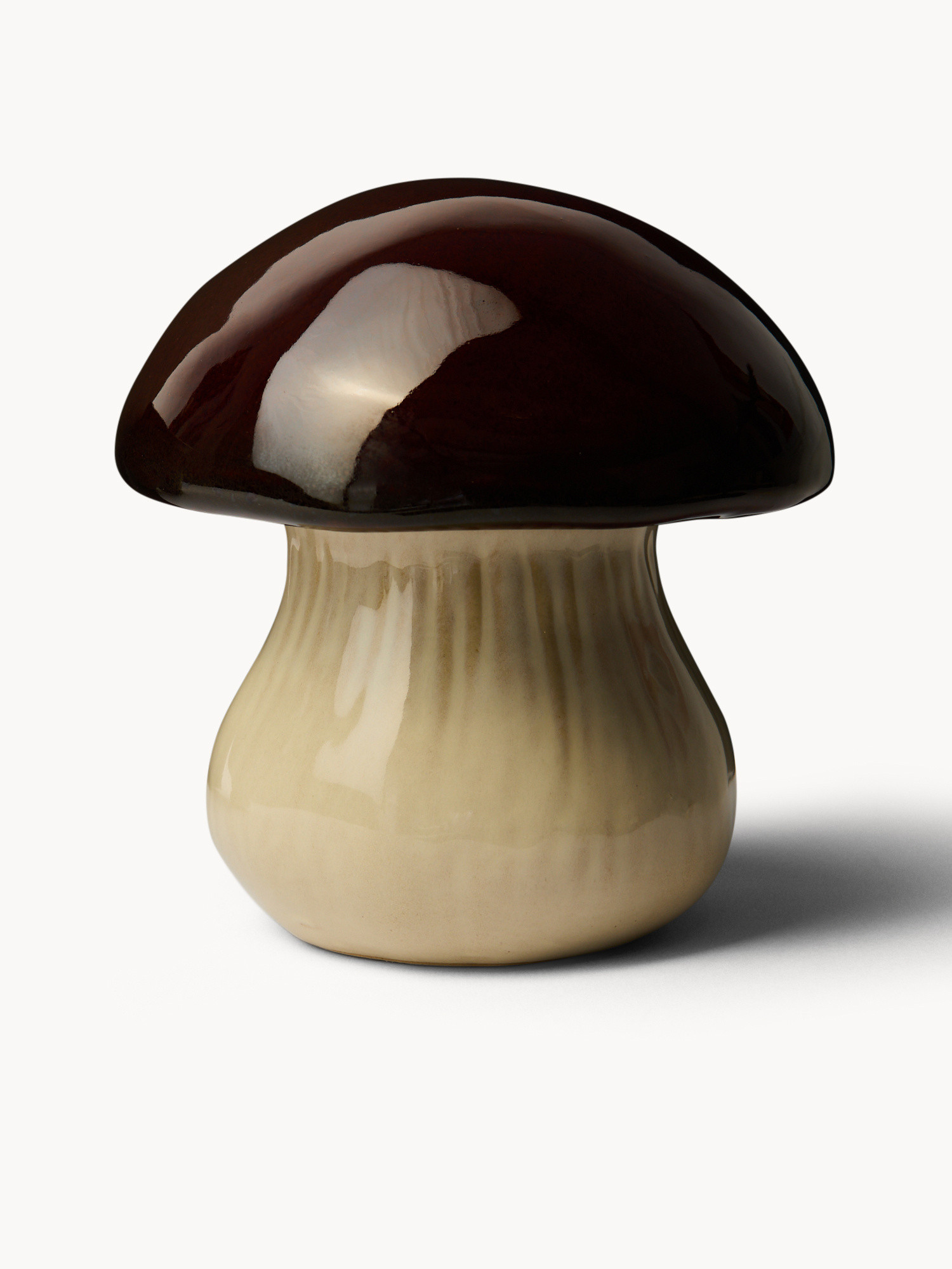 Ceramic jar with mushroom motif, Brown, large image number 0