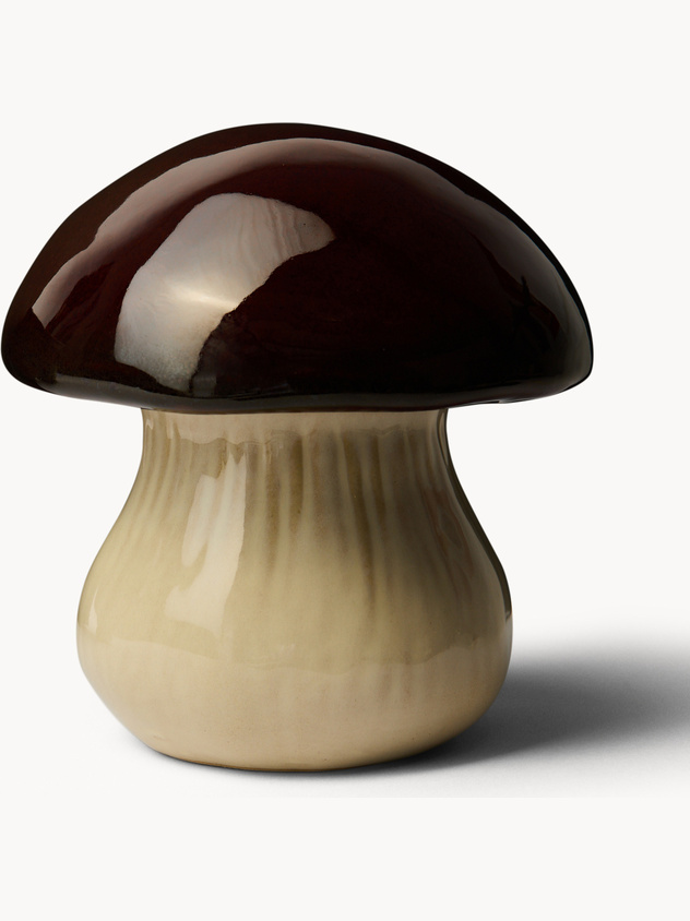 Ceramic jar with mushroom motif