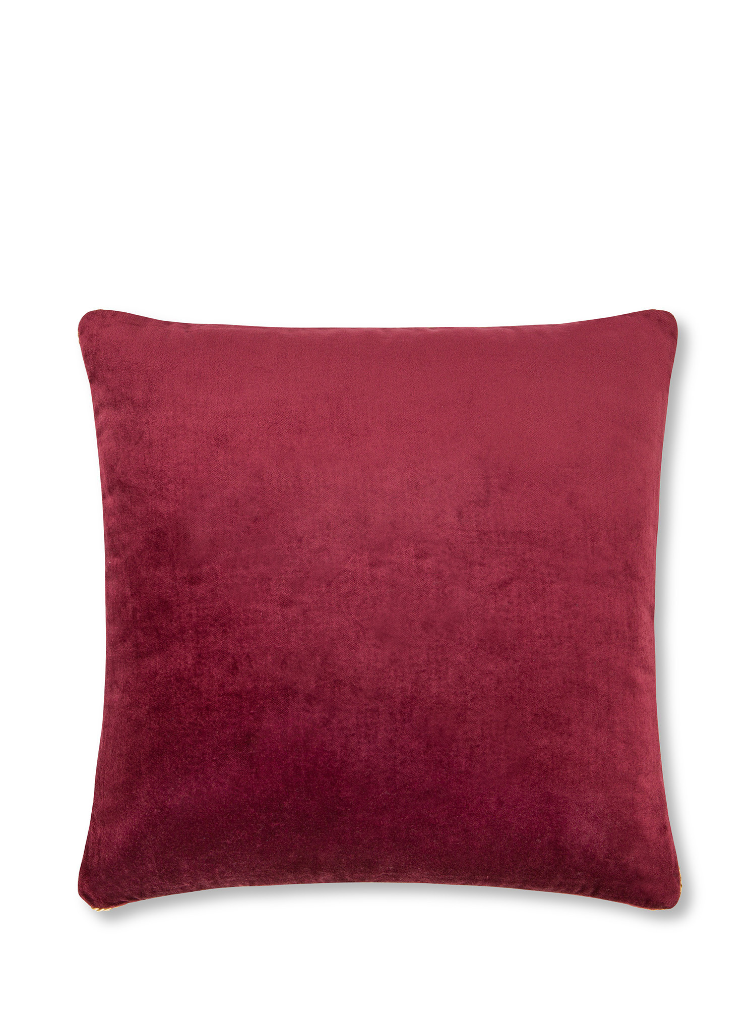 Velvet cushion with piping 45x45cm, Red, large image number 0