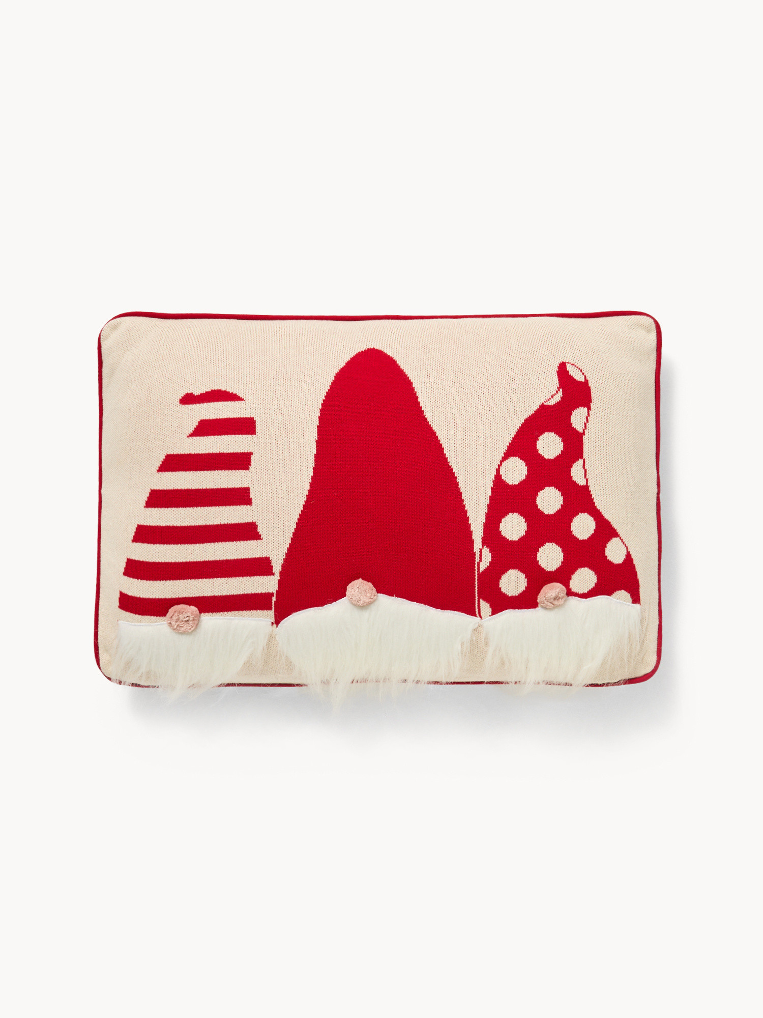 45x45 cm Christmas gnomes pillow, White, large image number 0
