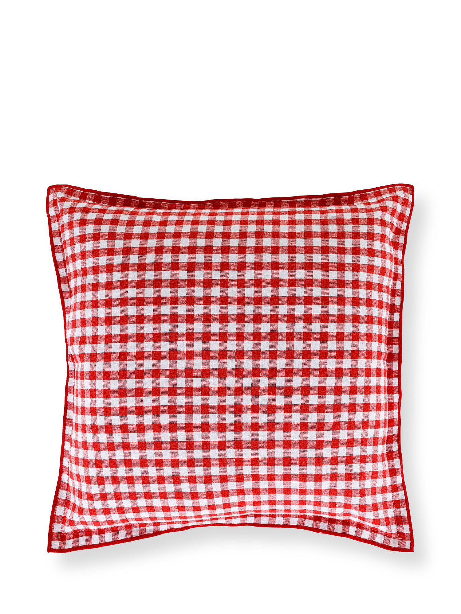 Cuscino cotone motivo vichy 45x45cm, Rosso, large image number 0