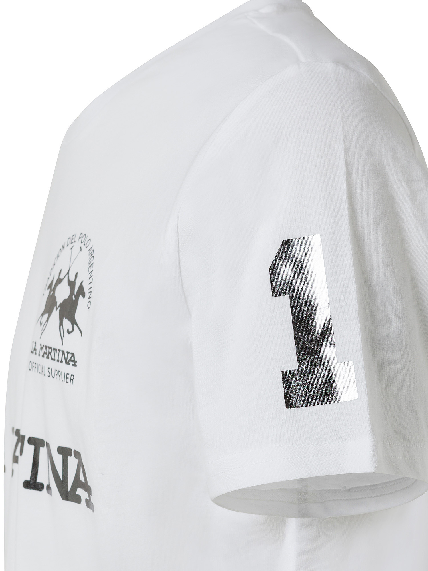 La Martina - T-shirt maniche corte in cotone jersey, Bianco, large image number 2