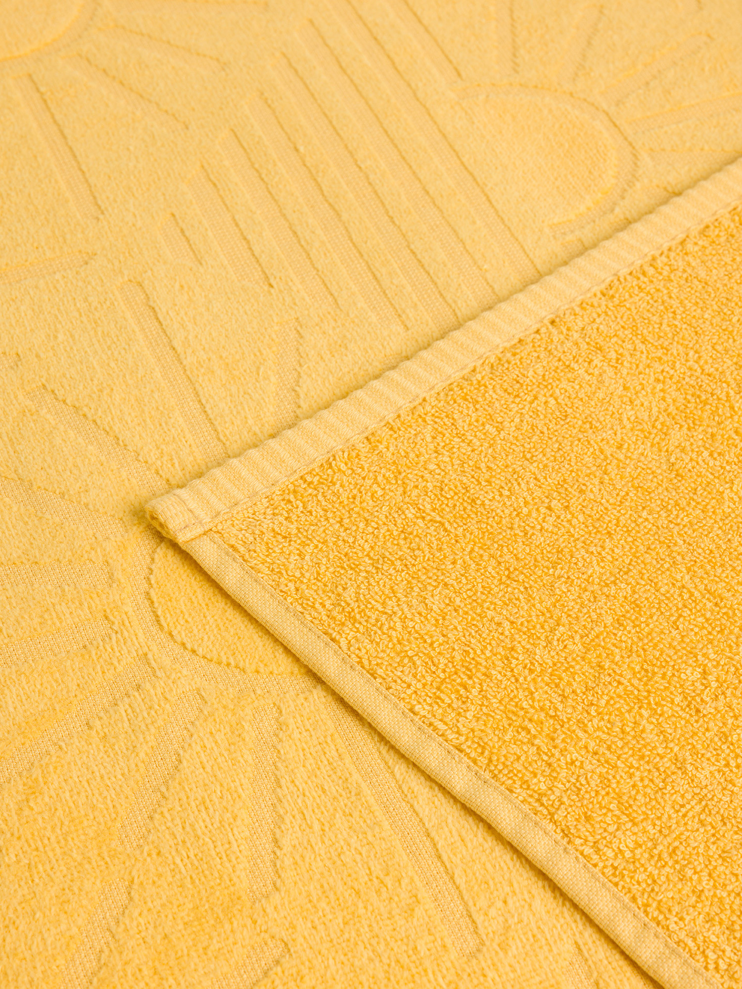 Telo mare in cotone tinta unita, Giallo, large image number 1