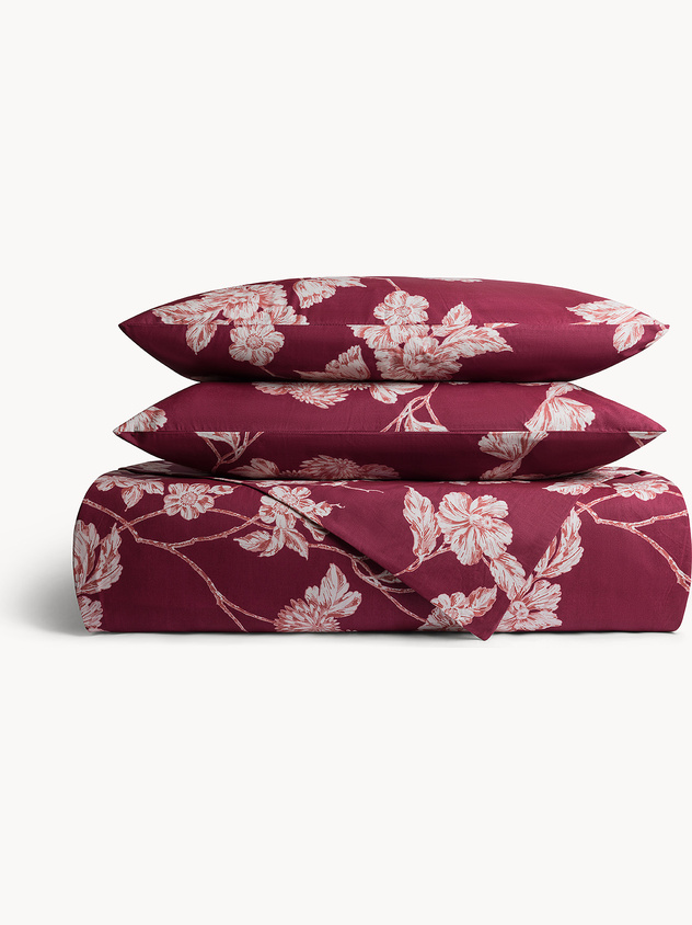Reversible cotton percale flat sheet