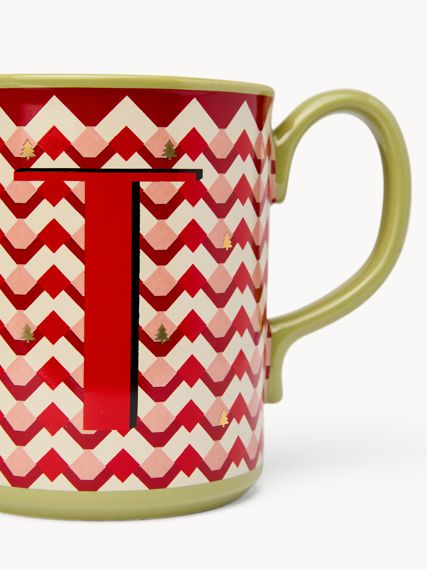 Ceramic mug letter T, Red, large image number 1