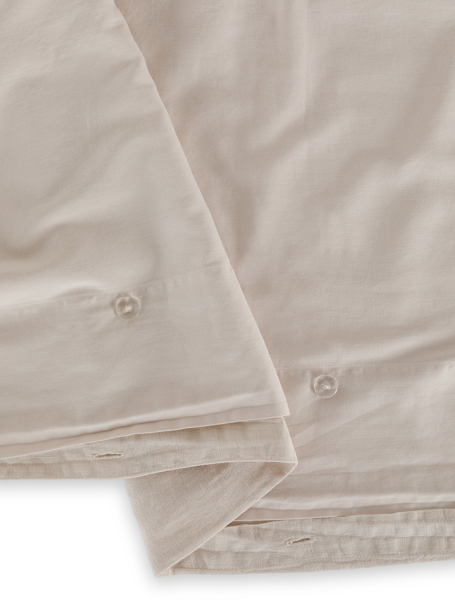 Zefiro solid color linen and cotton duvet cover, Light Beige, large image number 2