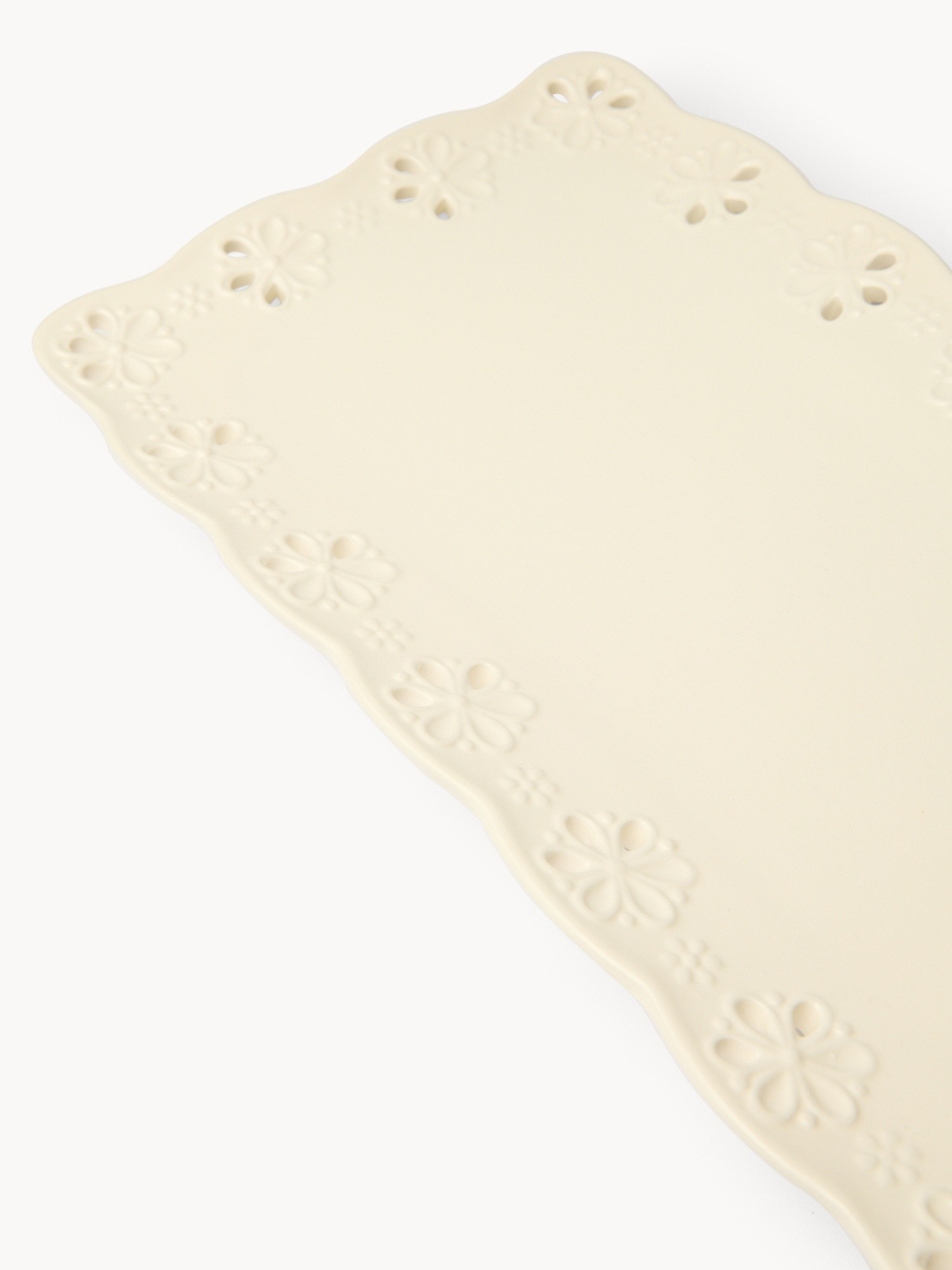 Vassoio in ceramica traforata - Prezzo di lancio, Bianco, large image number 1