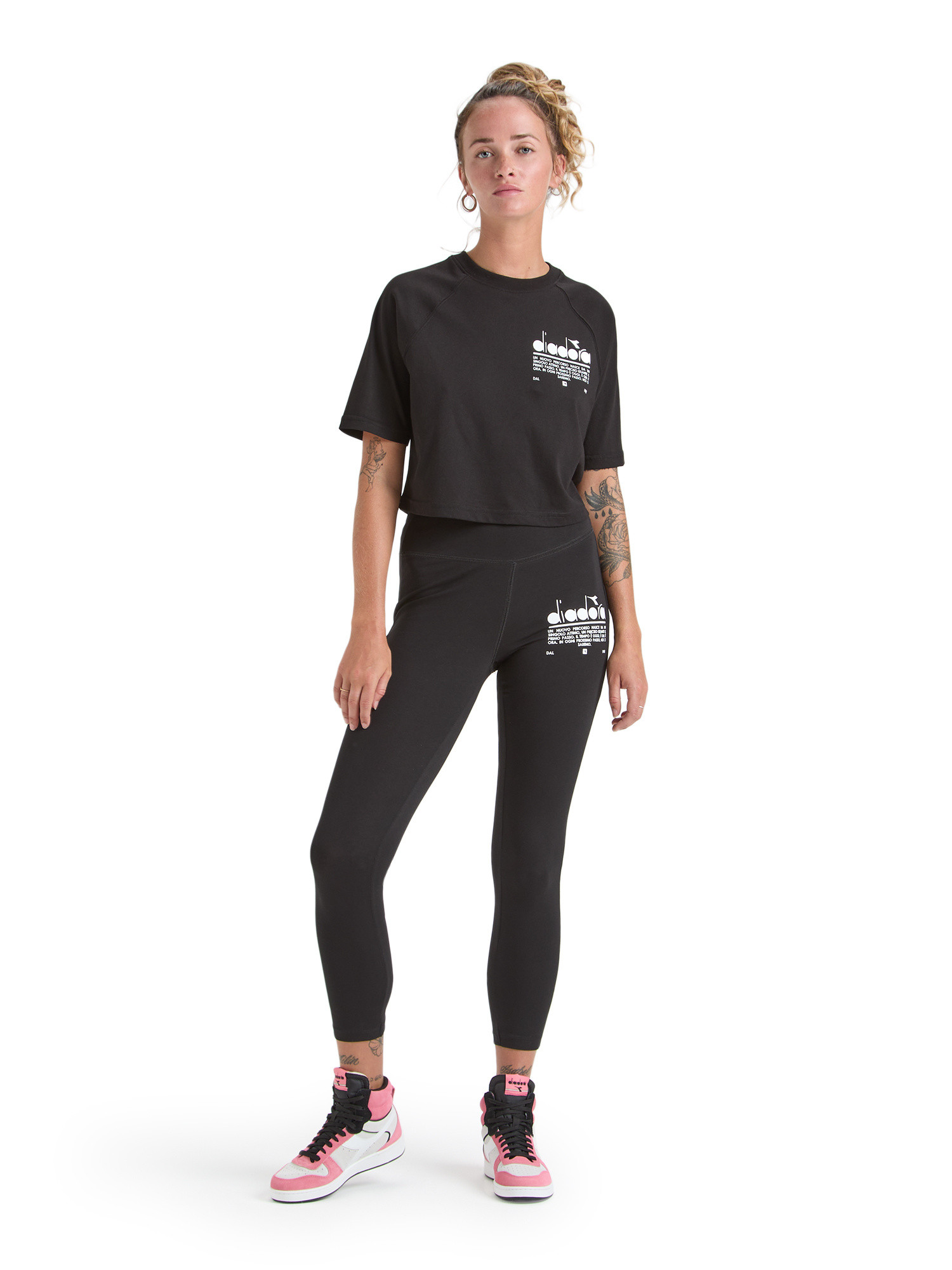 Diadora - Manifesto cotton T-shirt, Black, large image number 4