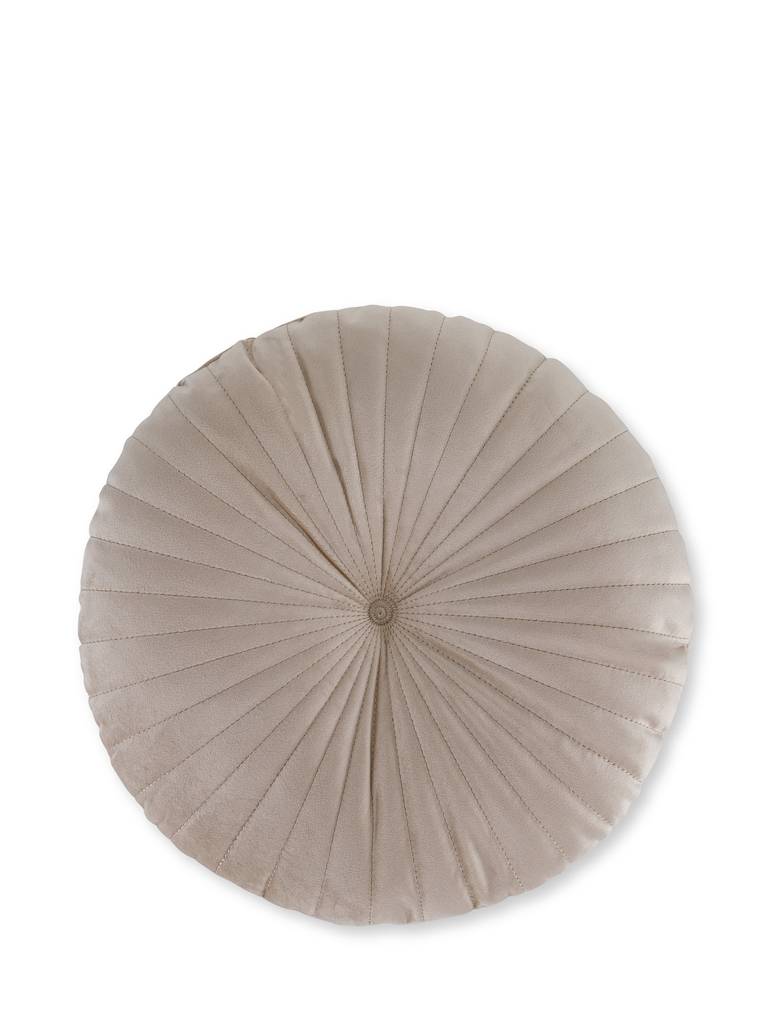 Round velvet cushion, Beige, large image number 0
